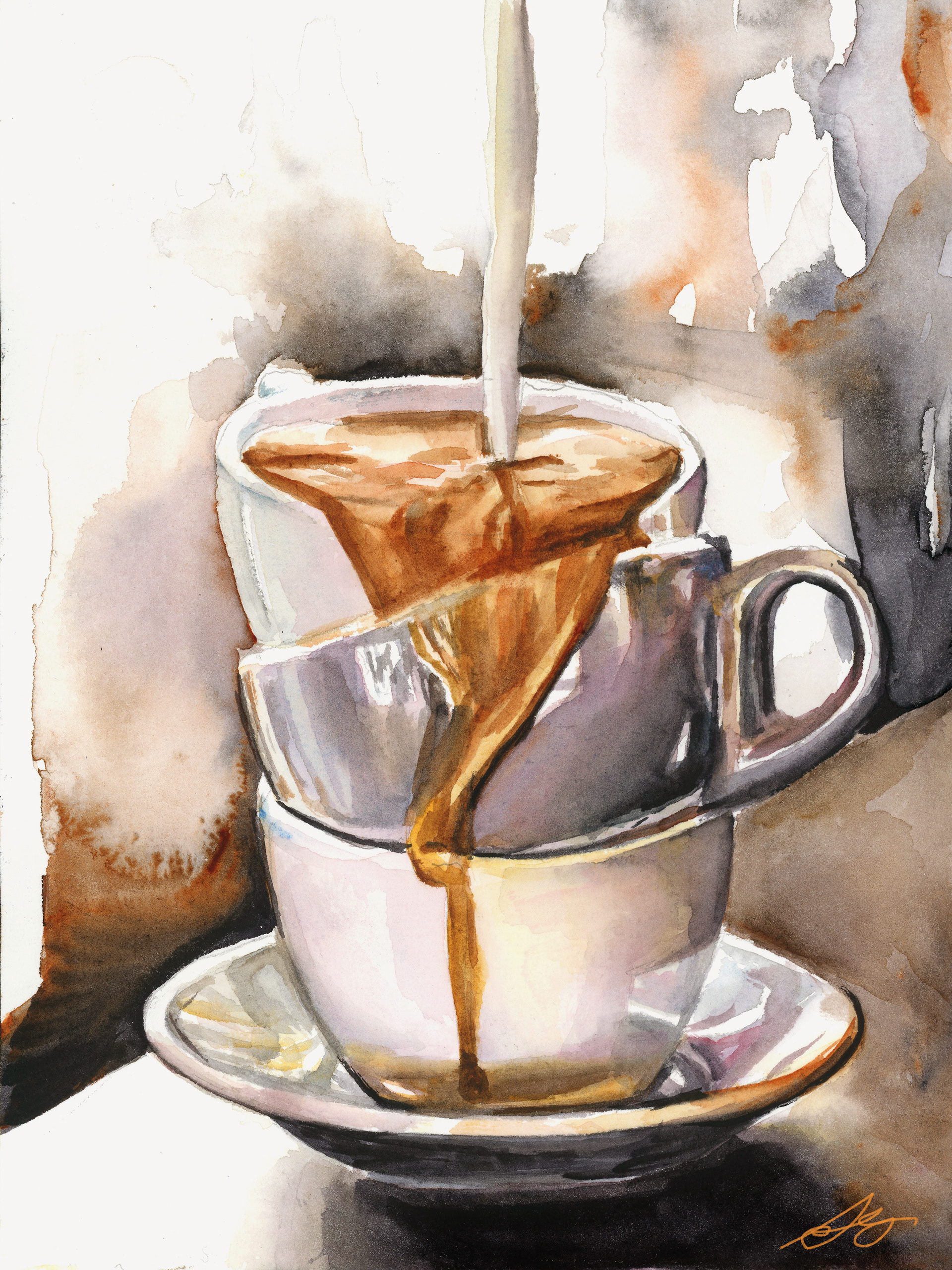 'Spilling Over' Watercolor