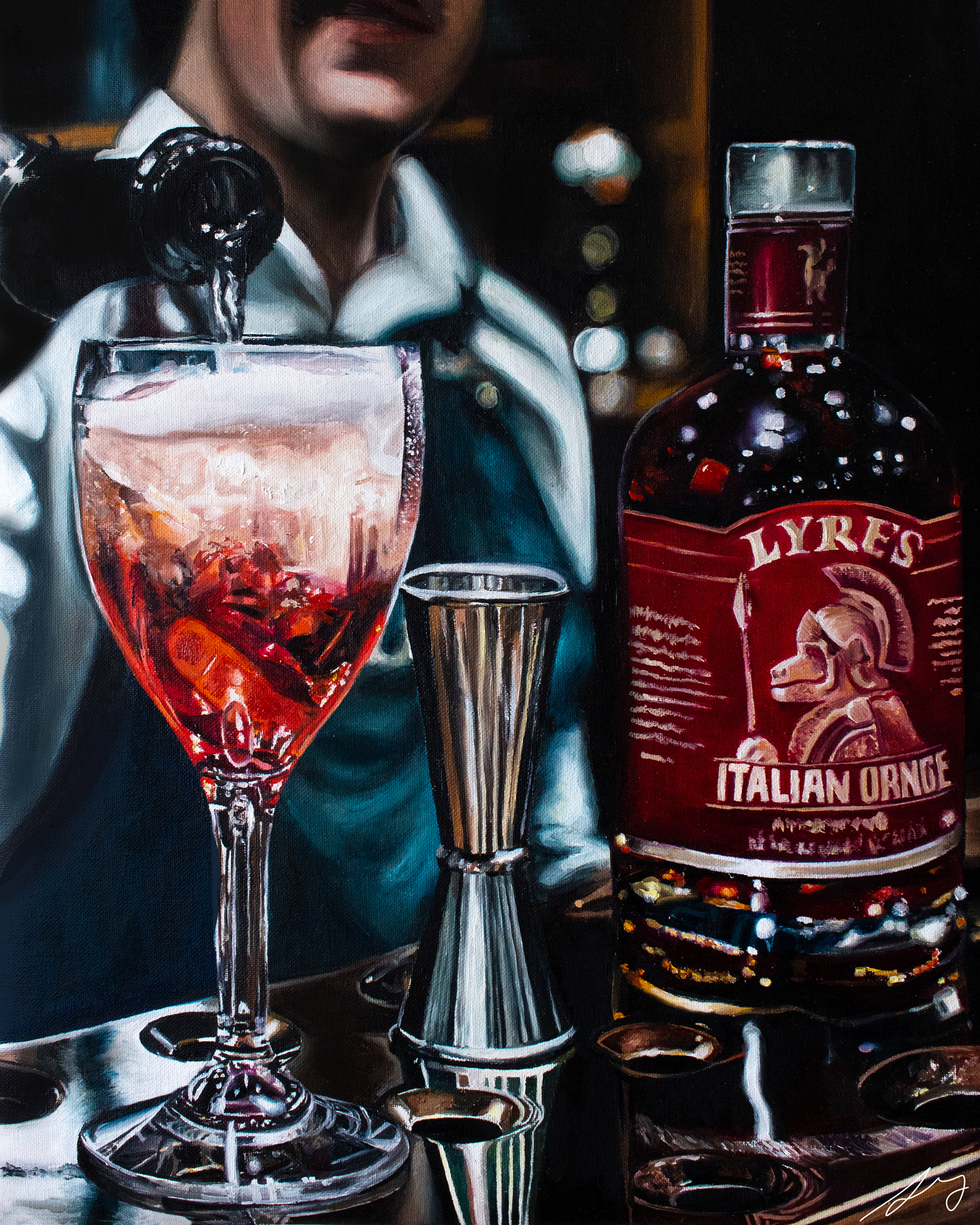 'At the Bar' Oil on Canvas