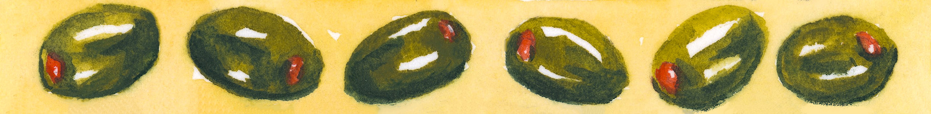 'Olives' Watercolor Washi Tape Design