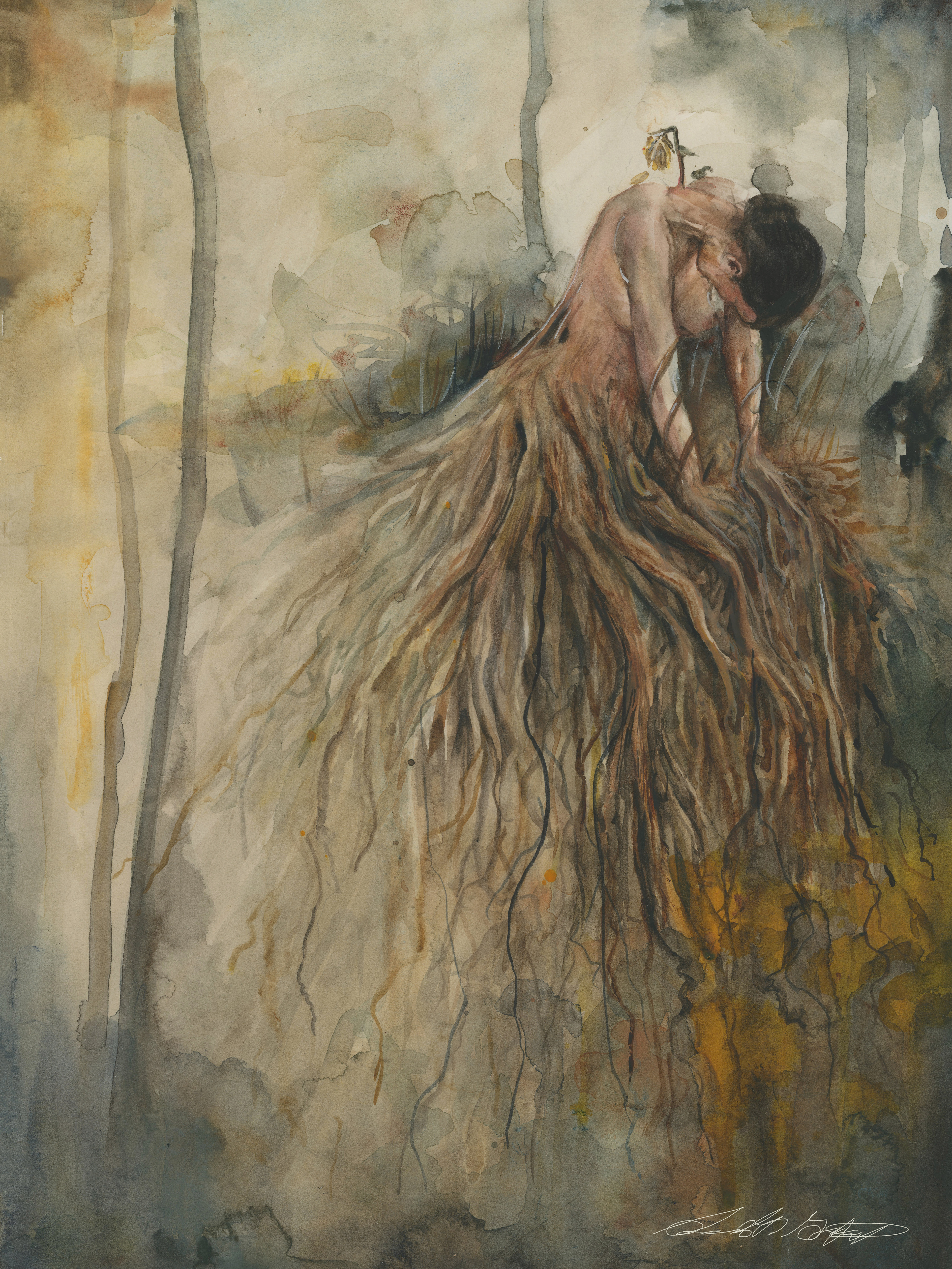 'Rooted' Watercolor