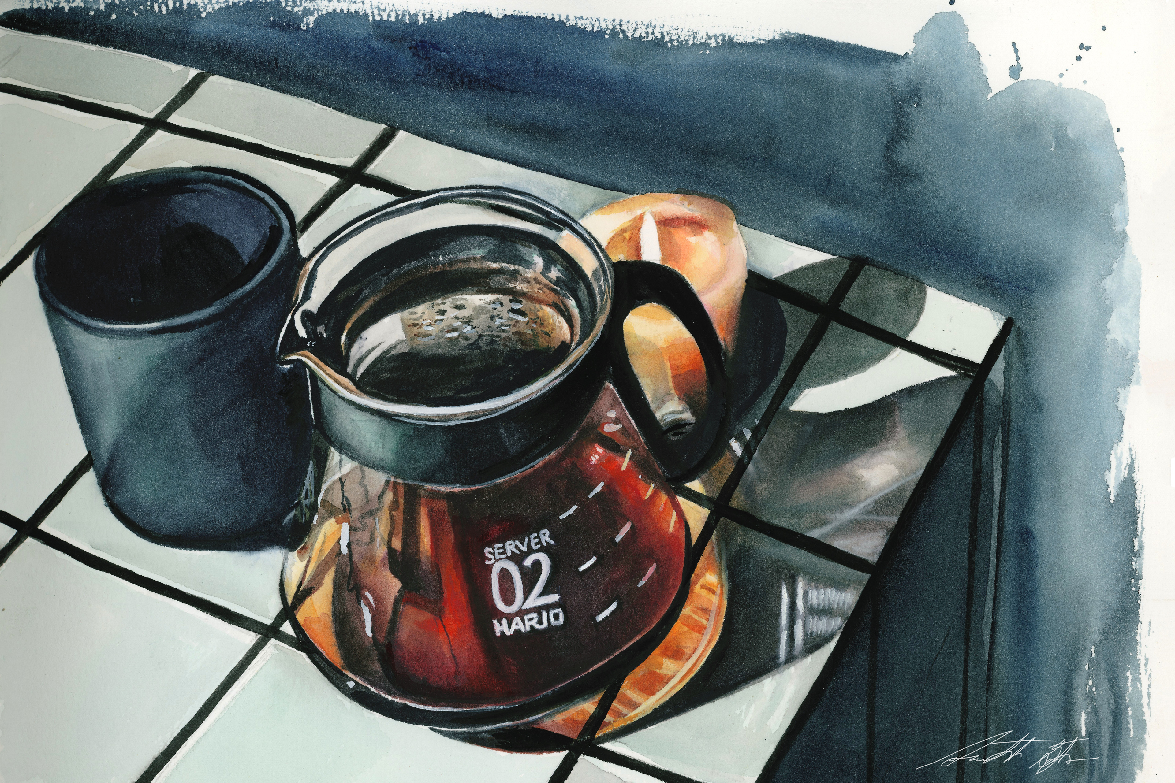 'The Smell of Morning' Watercolor