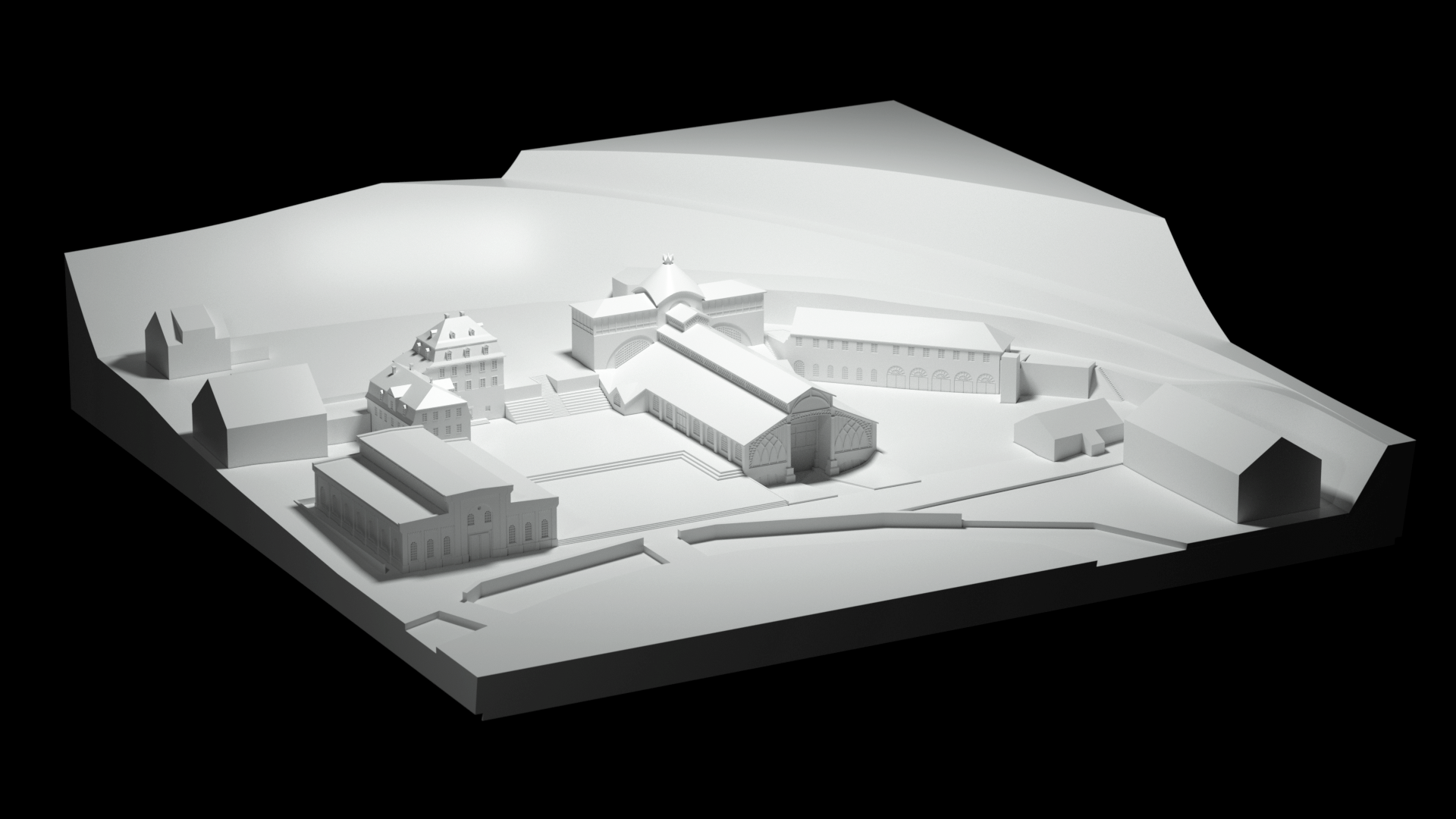 Sayner Hütte Geländemodell (Modeling, Visualisation, 3D Print Production)