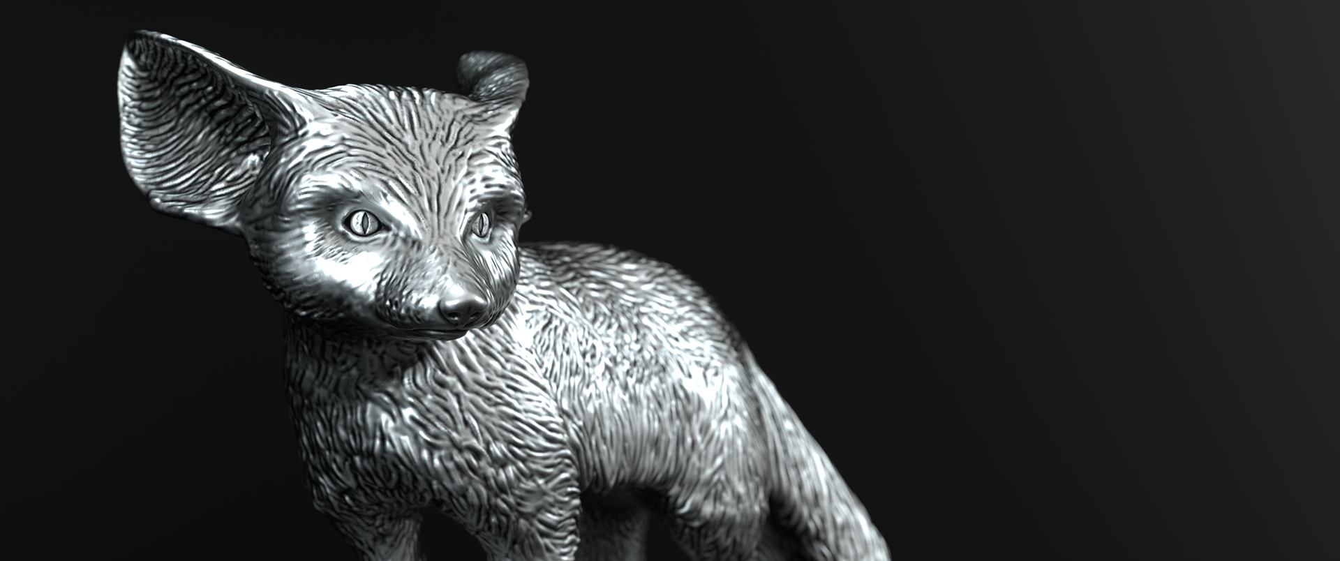 Fennec - (Posing basemodel, sculpting detailed surfaces for 3D Print production in lifesize)