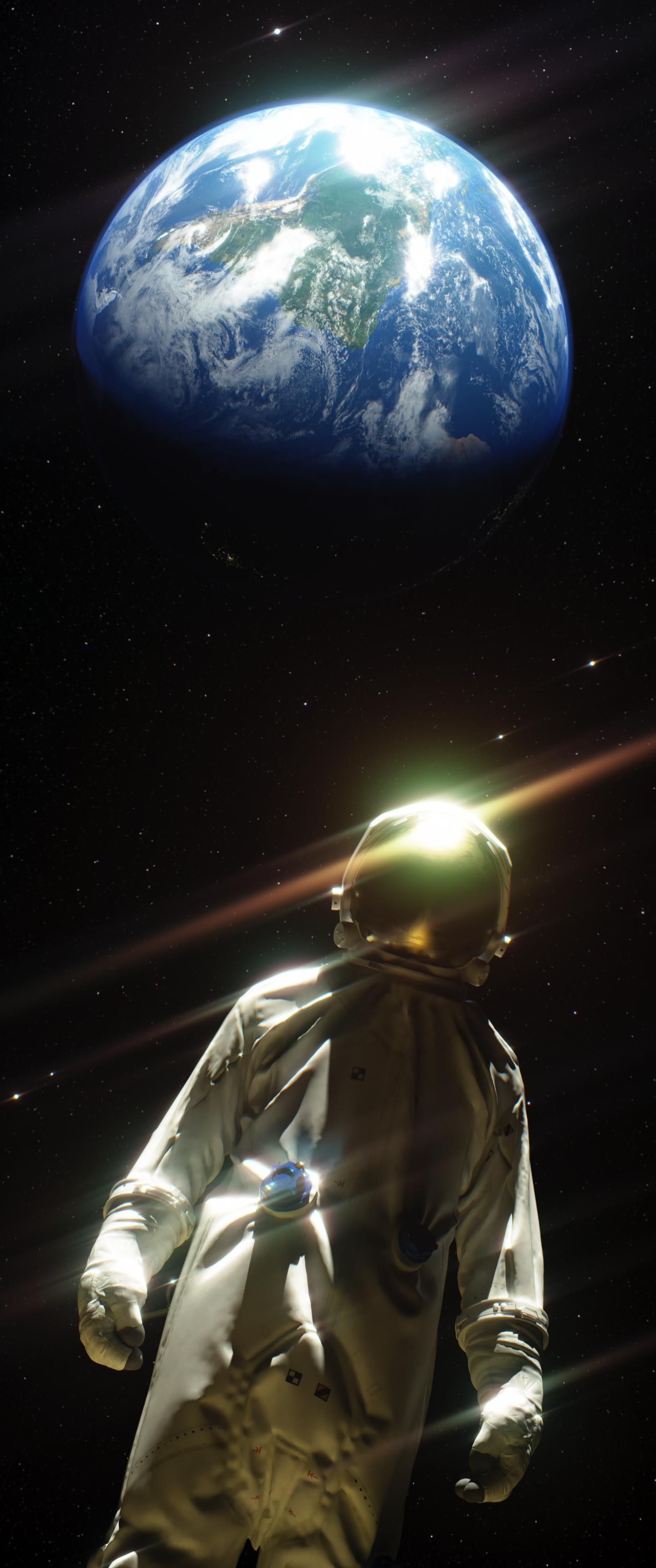 "Spacewalk" (Scene, Lighting, Earthshader) - Astronaut 3D Model by Raoul Marks