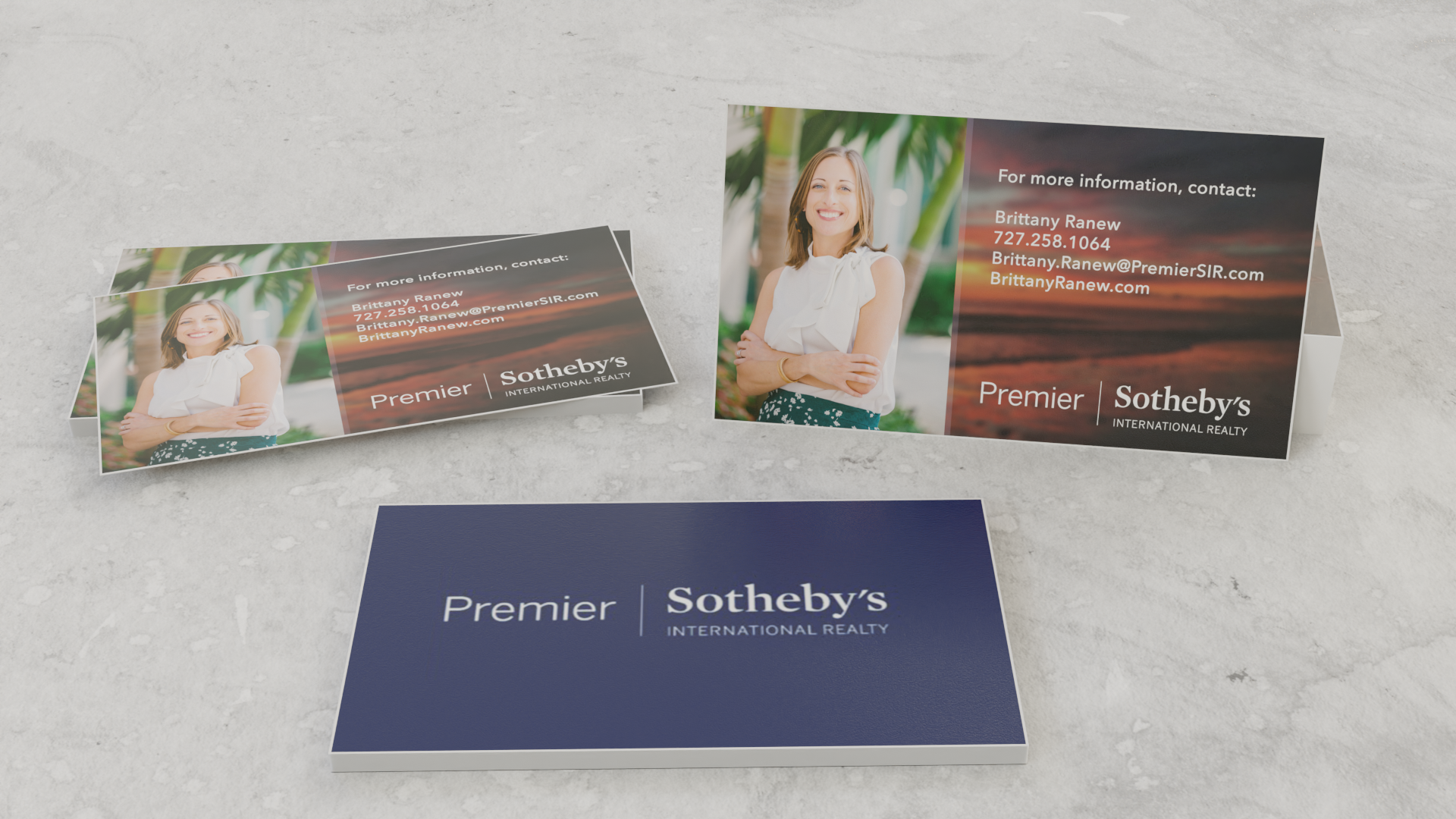 3D mockup of a business card I designed