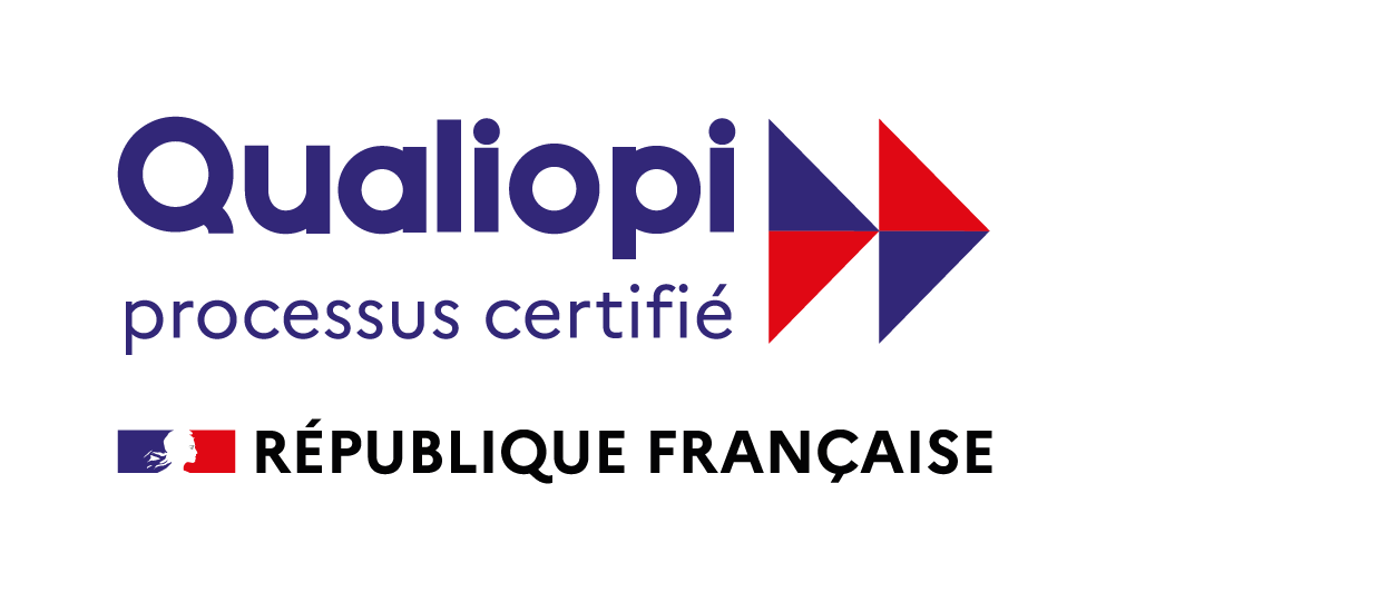 Logo : Qualiopi processus certifié. République Française.