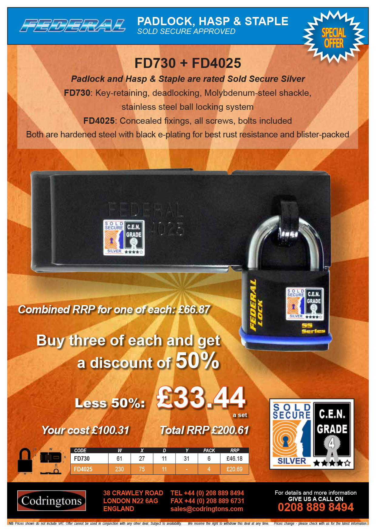 Hasp, staple and padlock leaflet