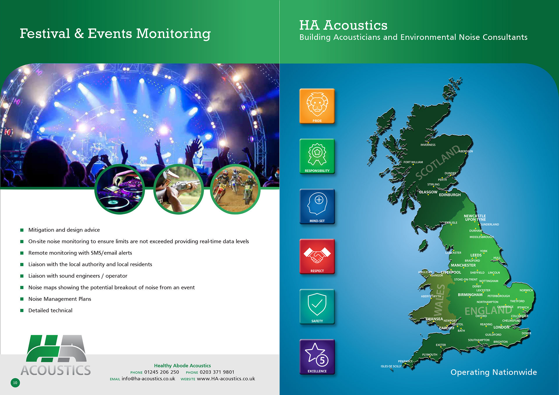 Services brochure including the wall-chart map with values