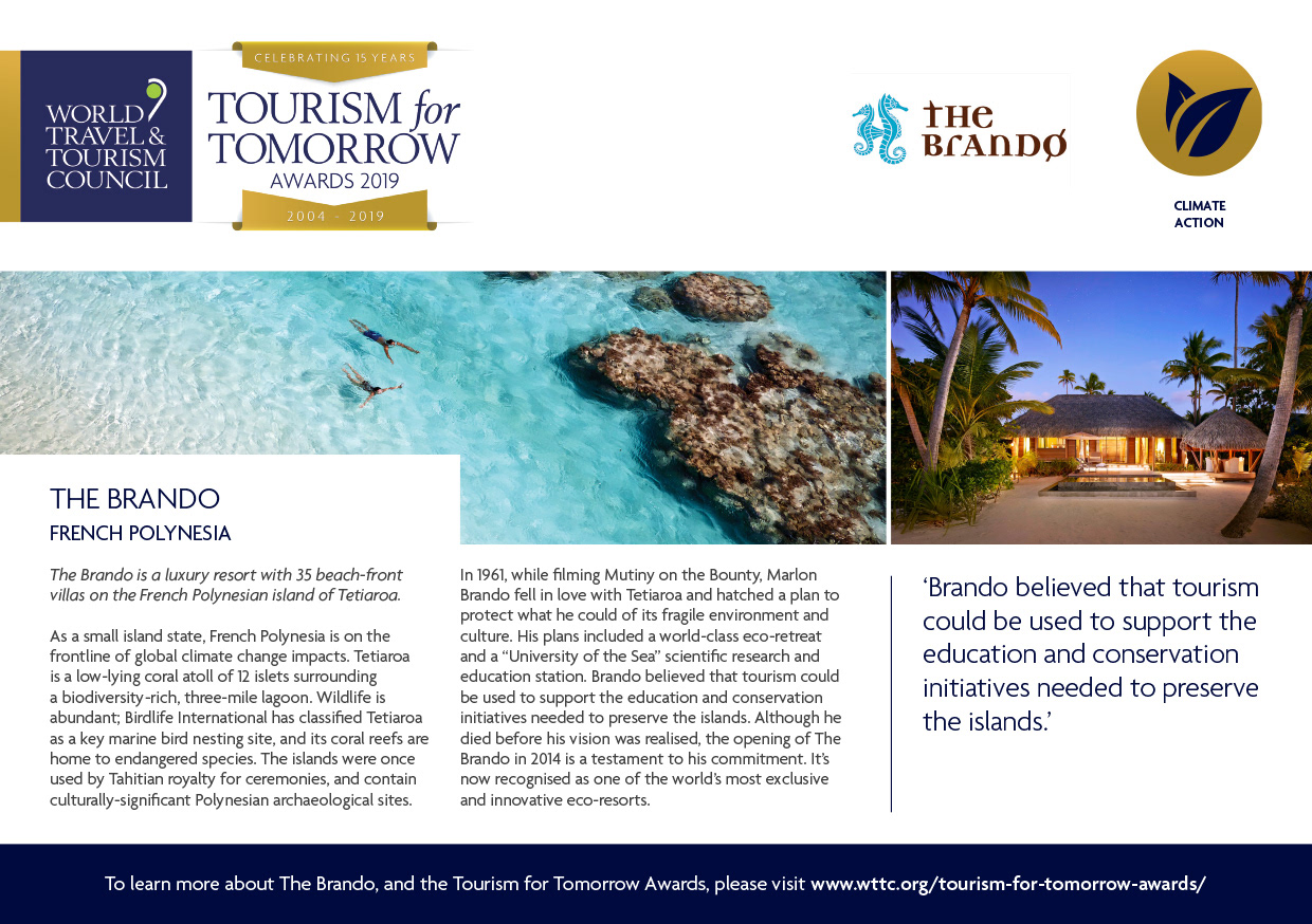 Postcard: The Brando - climate action award