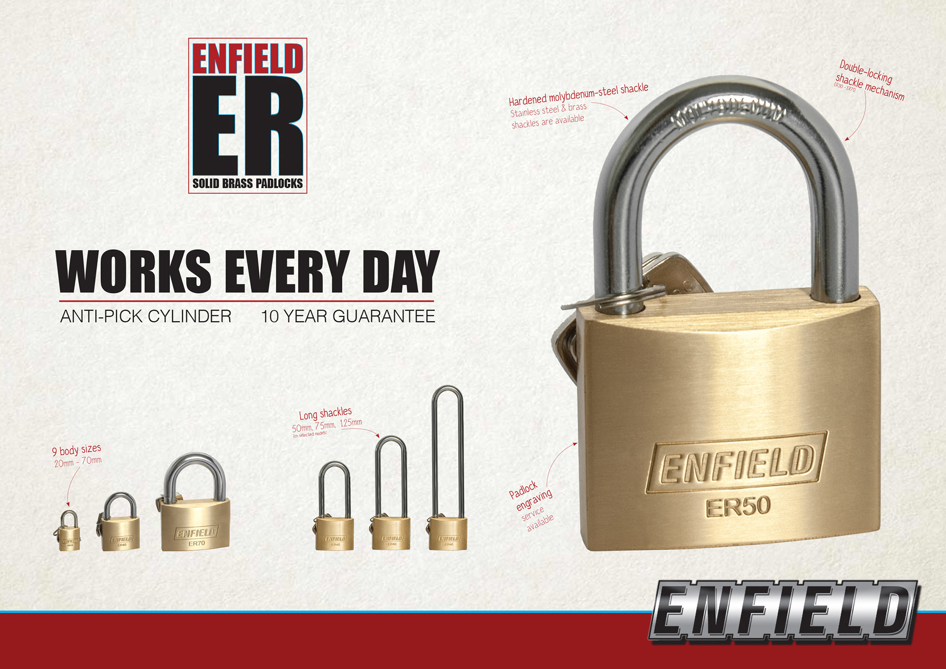 Enfield ER range padlocks