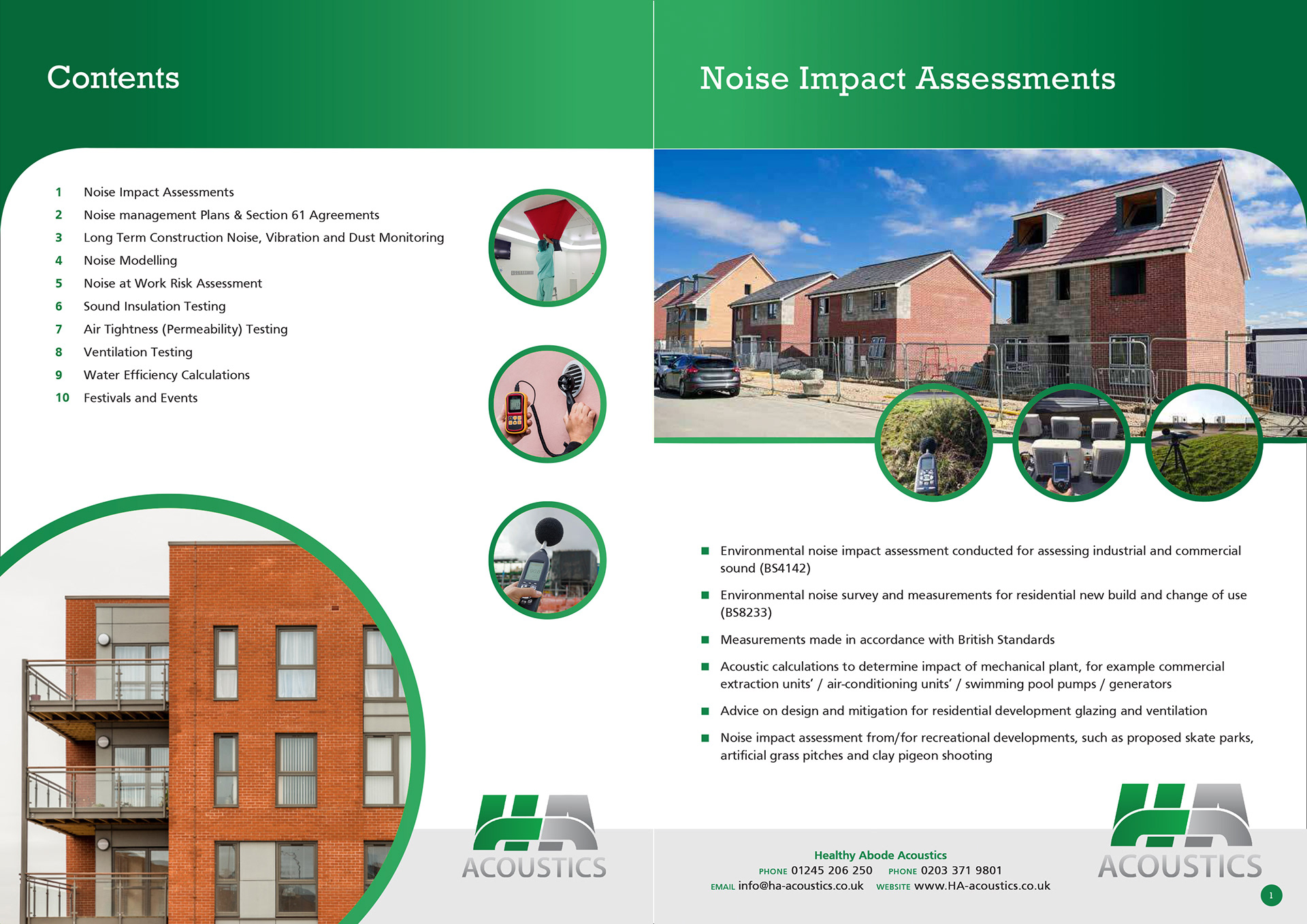 New services brochure style: double page spreads