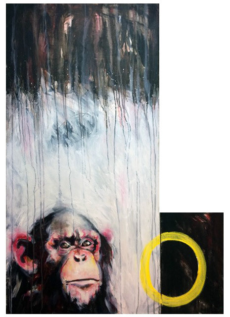 "Hemlös", akryl på duk, 120 x 80 cm