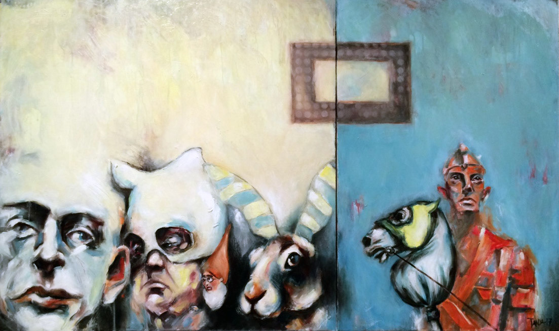 ”Gränspatrullen”, olja på duk, 90 x 160 cm