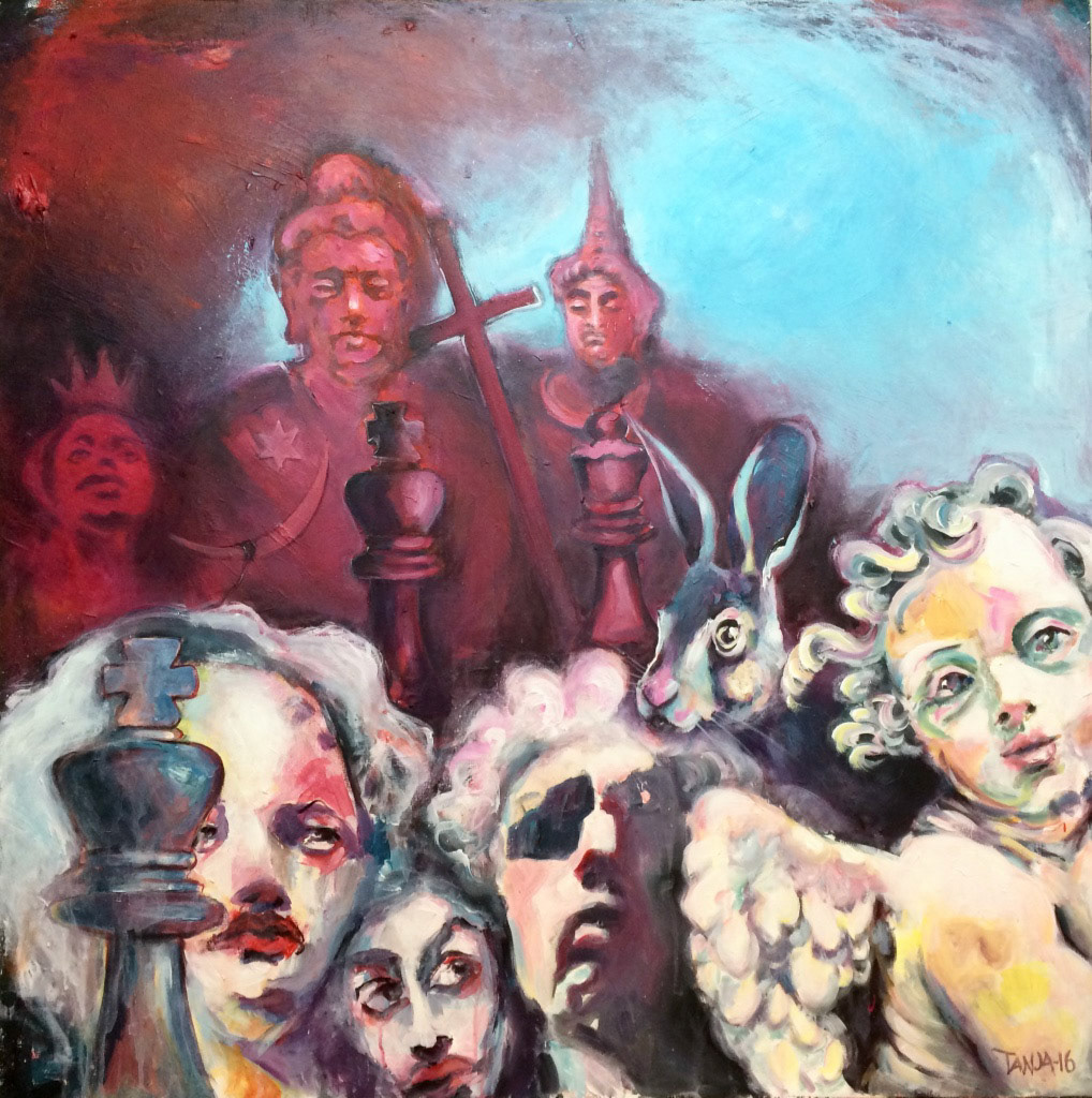 "Dead End”, akryl på duk, 90x90 cm