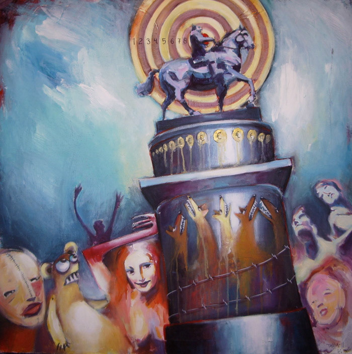 "I gungning", akryl på duk, 85x85 cm