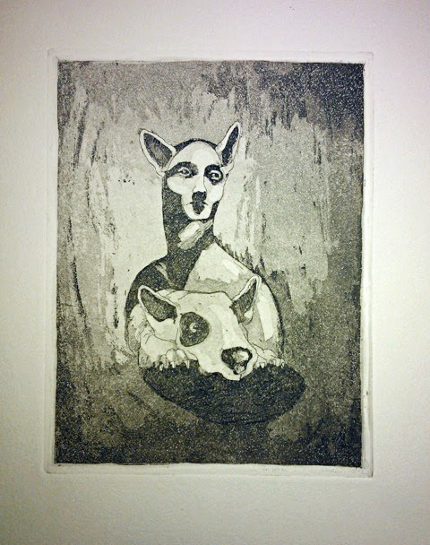 "Sådan hund, sådan matte", etsning, akvatint (21,5 x 17 cm)