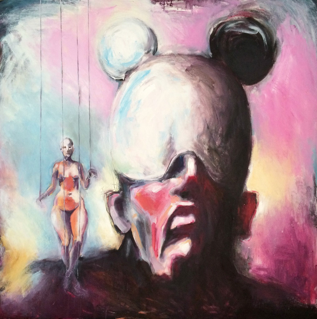 ”See no more”, akryl på duk, 90x90 cm