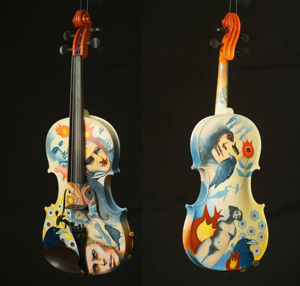 Måleri på violin, beställningsarbete
till Kronqvist Leif AB, 2017
