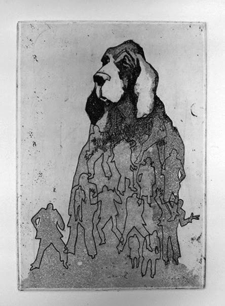 "Tillbakablick", etsning med akvatint