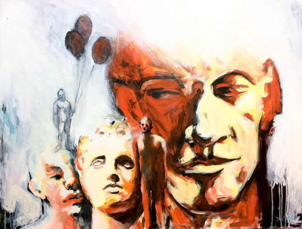 "Vi möttes längs vägen”, akryl på duk, 70x90 cm