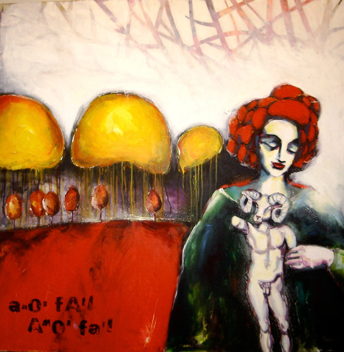 "Kärleken till ödet", akryl på duk, 100x100 cm