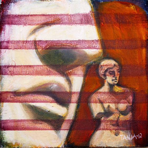 "Onåbar", akryl på duk, 20x20 cm