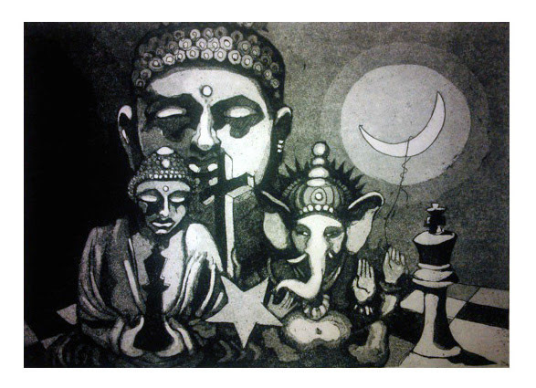 "Dead end", etsning med akvatint (20 x 28 cm)