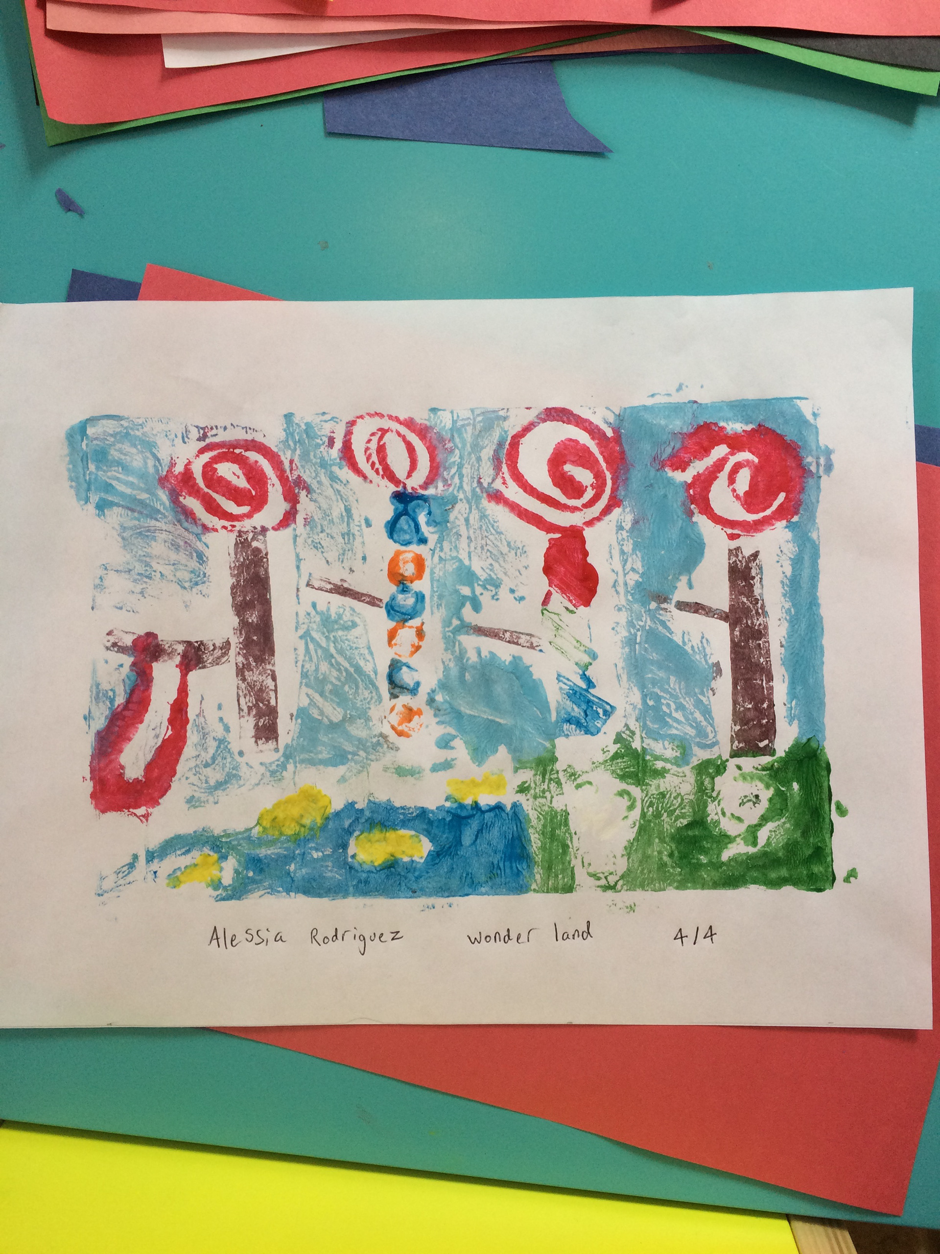 printmaking for kids workshop at Stitches and Pics