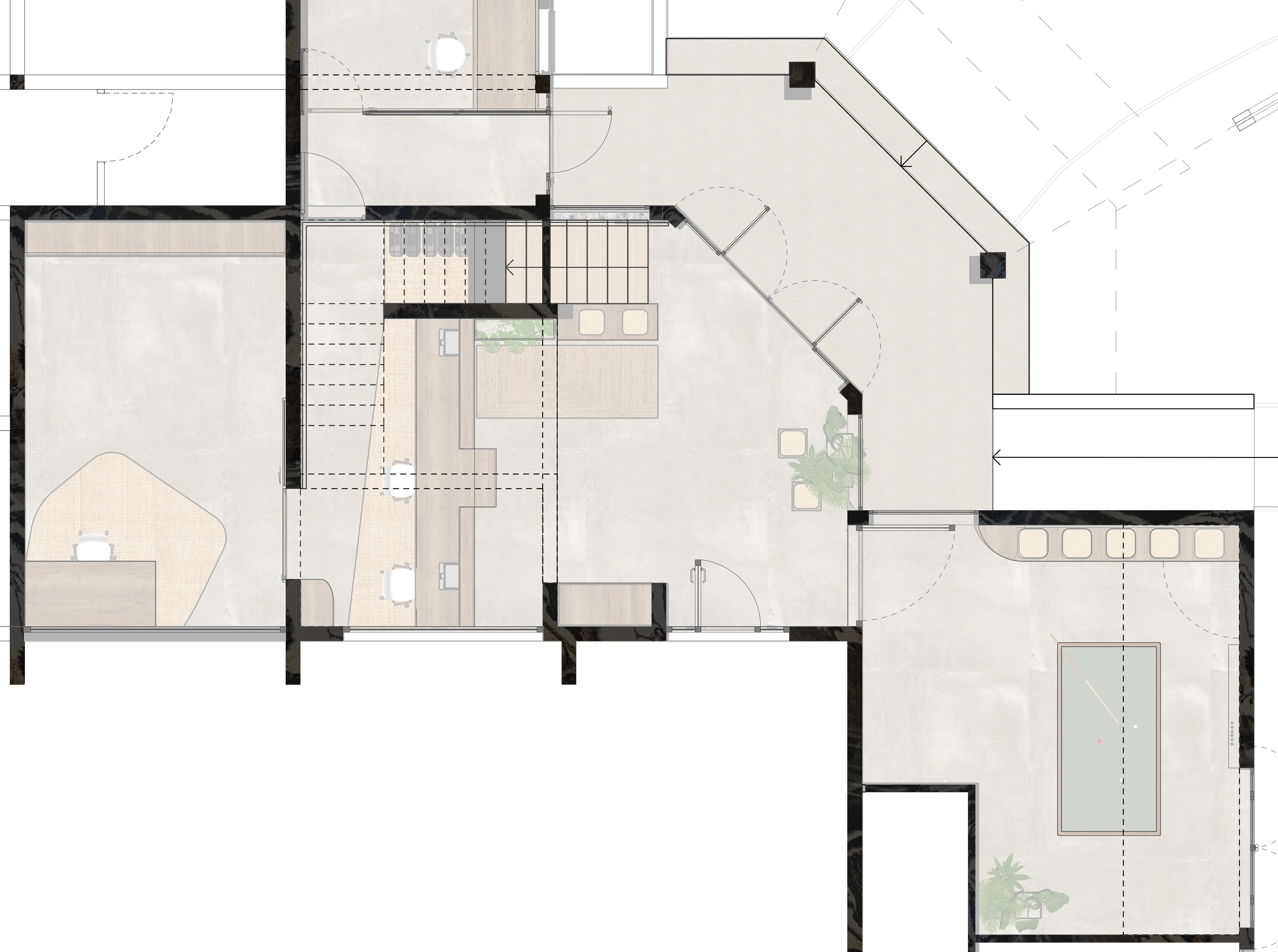 Plan architecture interieure tropicale réunion 974 Cogohr hôtel