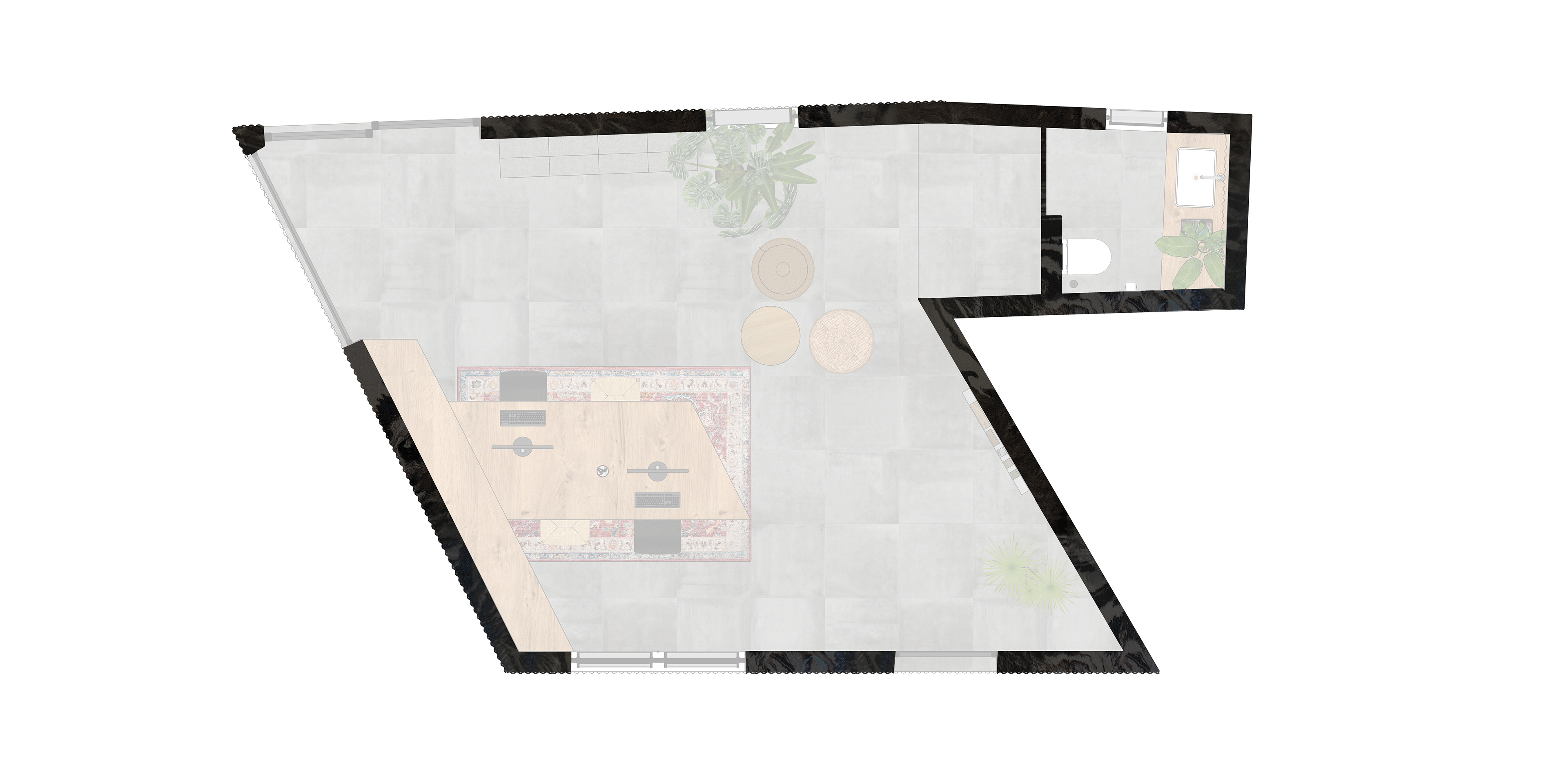Plan Agence architecture interieure tropicale réunion 974 Selva bureau La Possession