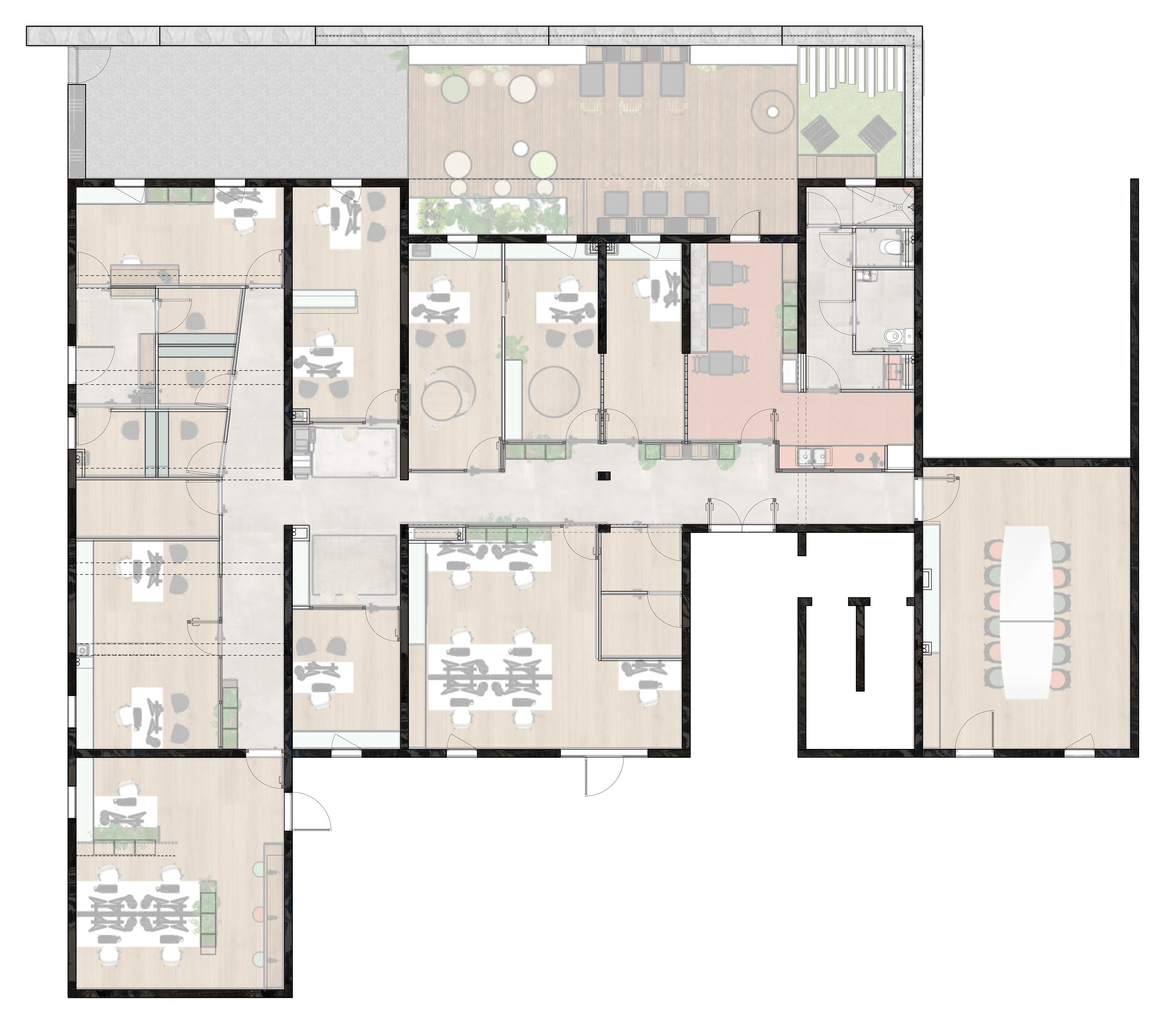 Plan architecture interieure tropicale réunion 974 semader bureaux Compostelle St Denis