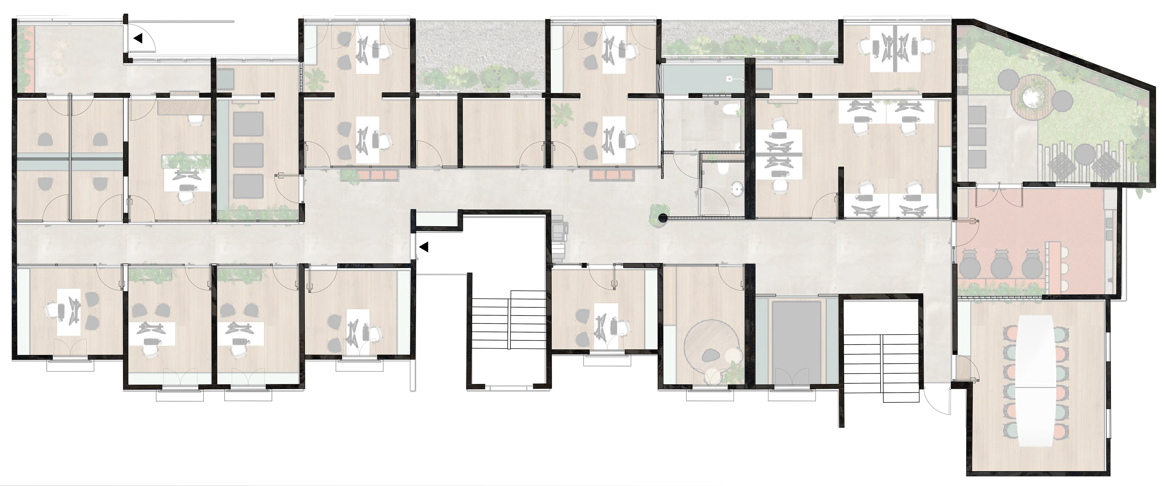 Plan architecture interieure tropicale réunion 974 semader bureaux Jacaranda St Pierre