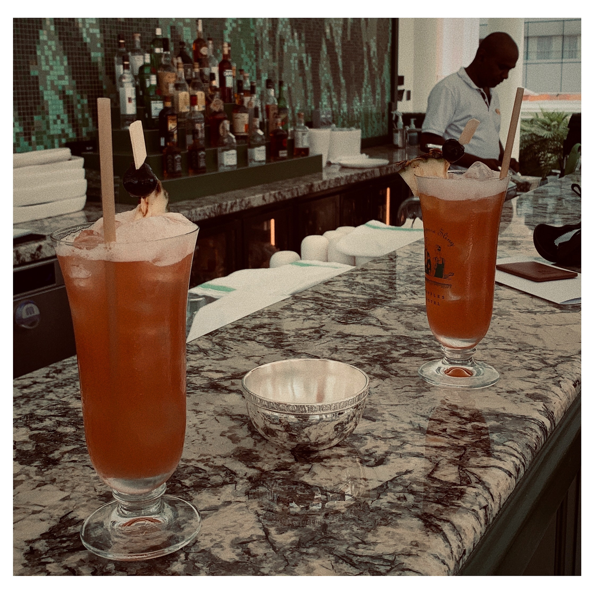 Singapore Sling, at the Pool Bar