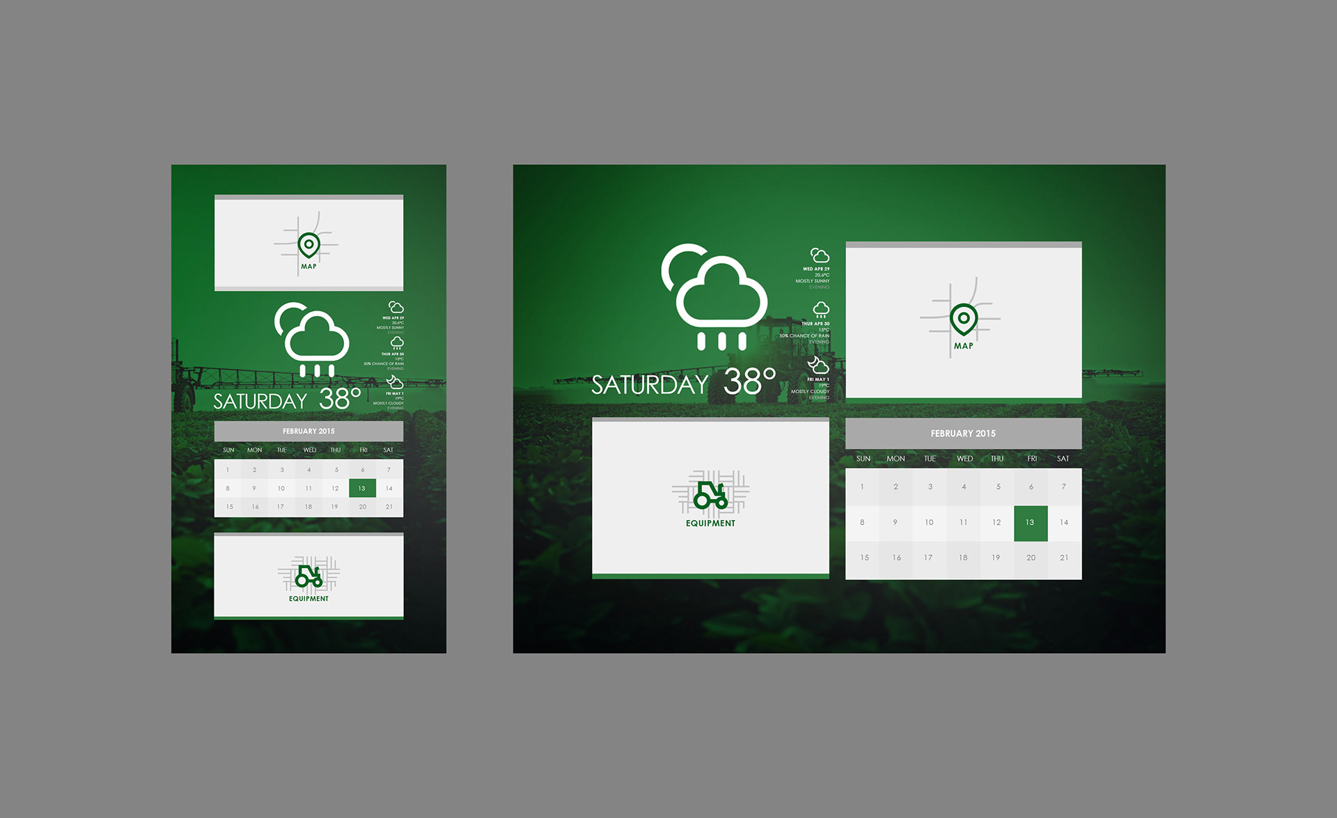 Dashboard design for FarmCommand App - Tablet/Mobile view | Farmers Edge