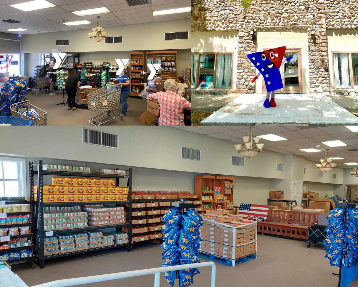 Collage depicting the Junior Enlisted Family center's Cost-free Food Market