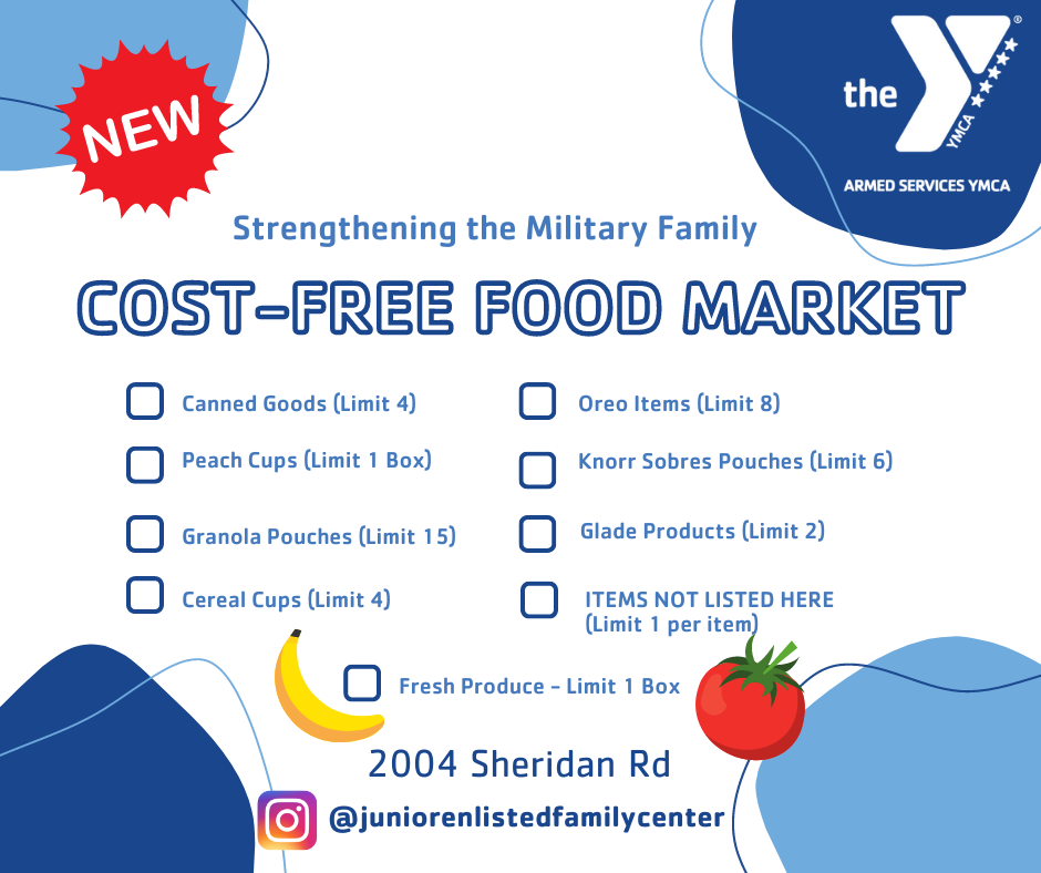 Shopping list aka Menu developed for the food pantry