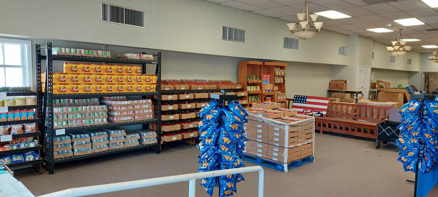 ASYMCA El Paso's Cost-Free Market at the Junior Enlisted Family Center prior to receiving refrigeration through a partnership with the American heart Association 