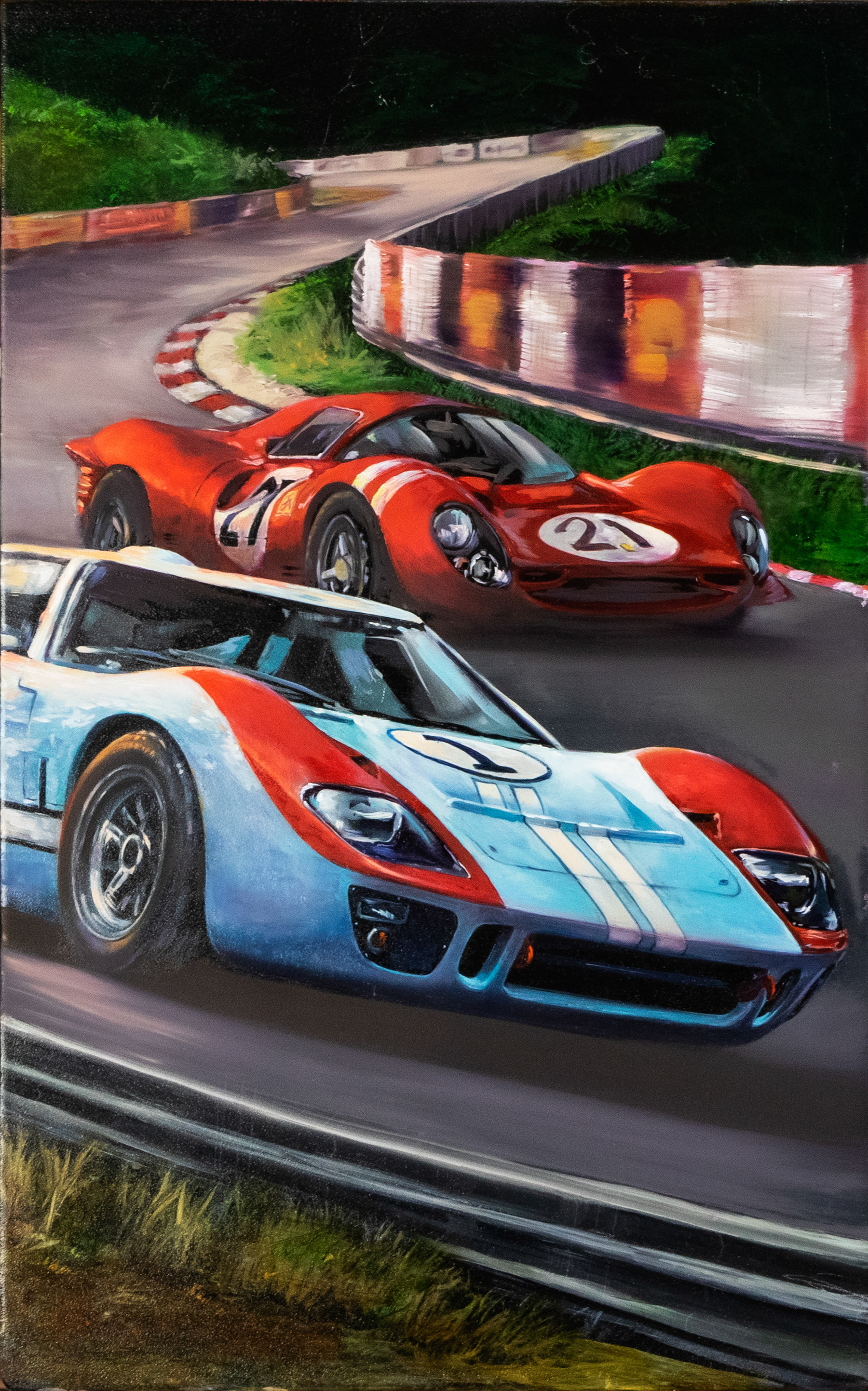 Outta Nowhere, 2021, oil on masonite board, 12' x 18.