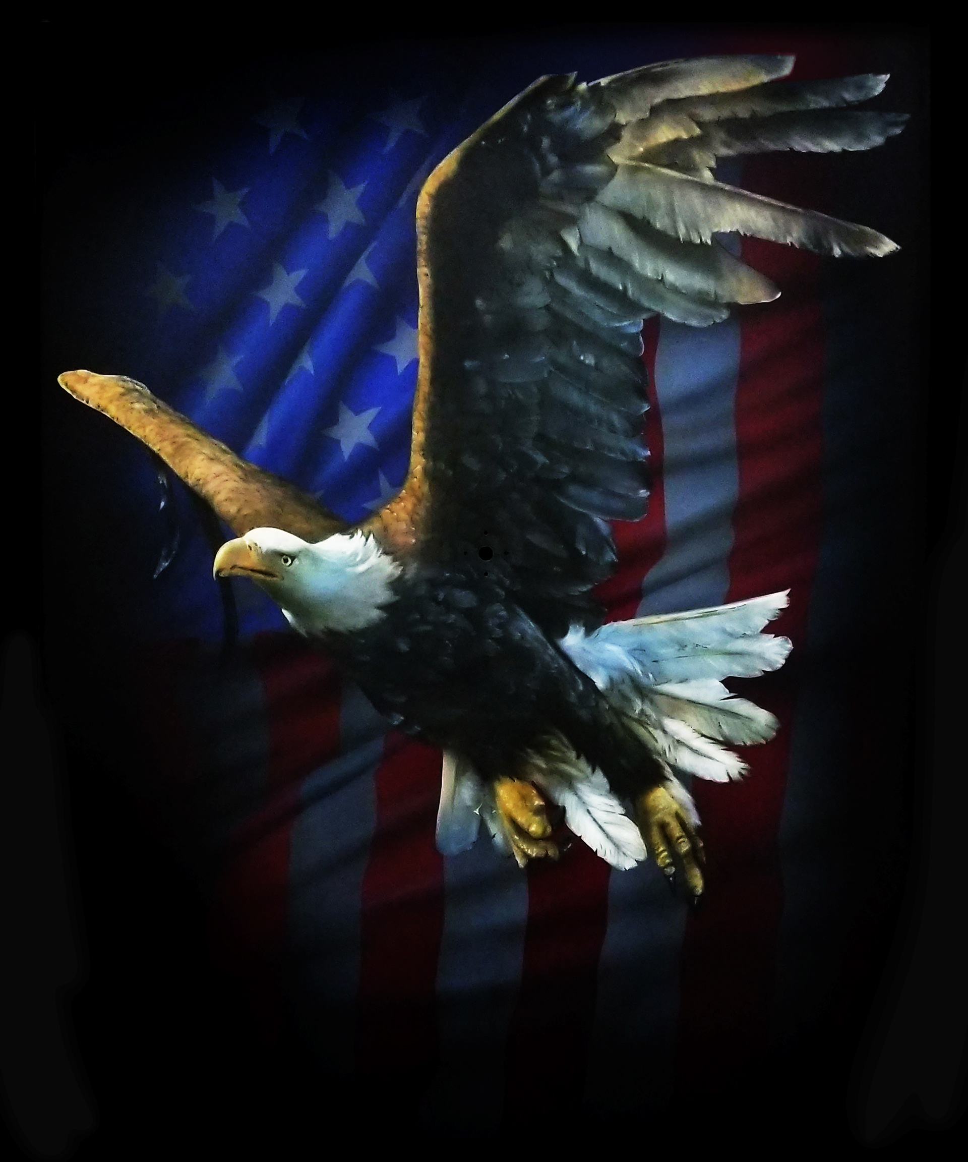 Liberty Safe Commision 1, 32'x48" airbrush acrylic and inks on metal panel. 2023