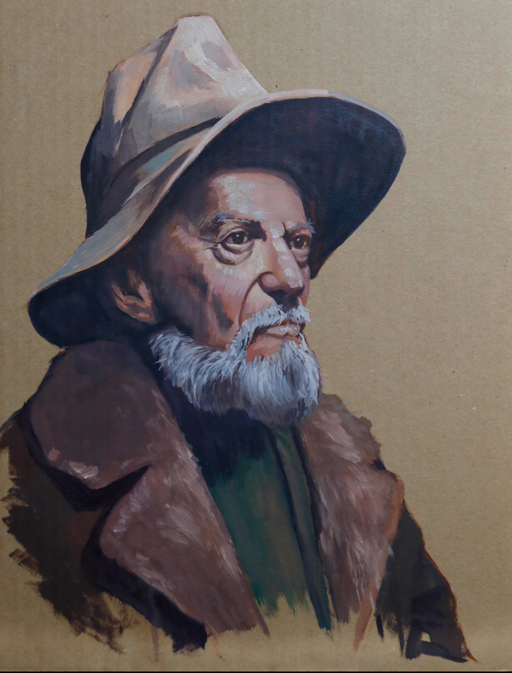 portrait in oils study on cardboard, 2021