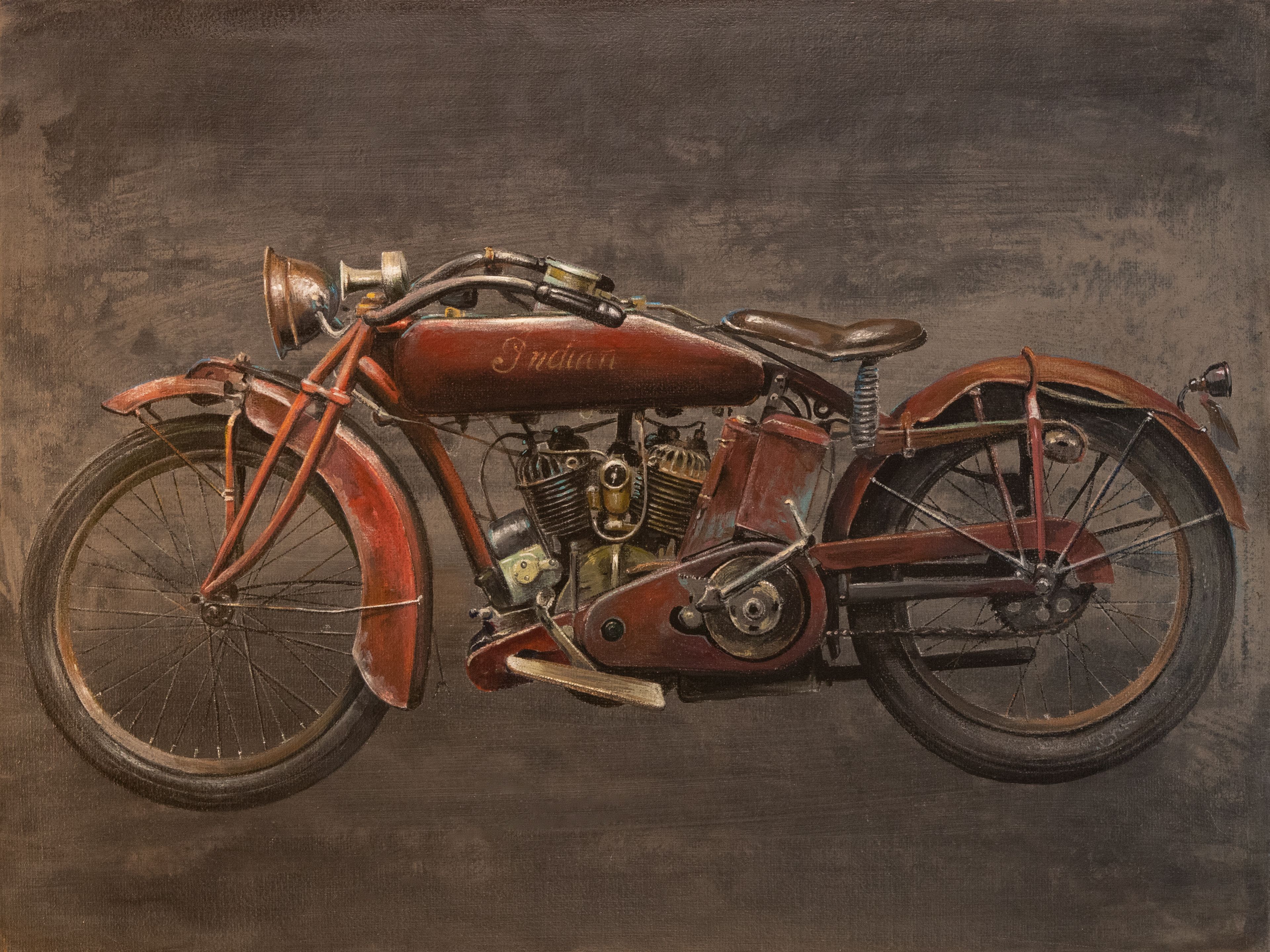 1919 Indian Chief, acrylic on panel, 2019.