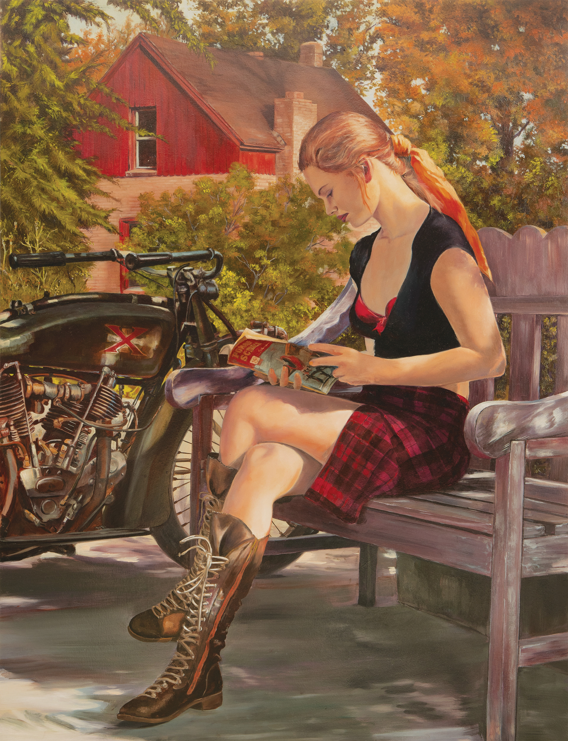 Popular Science, oils on metal panel, 24"x30", 2018