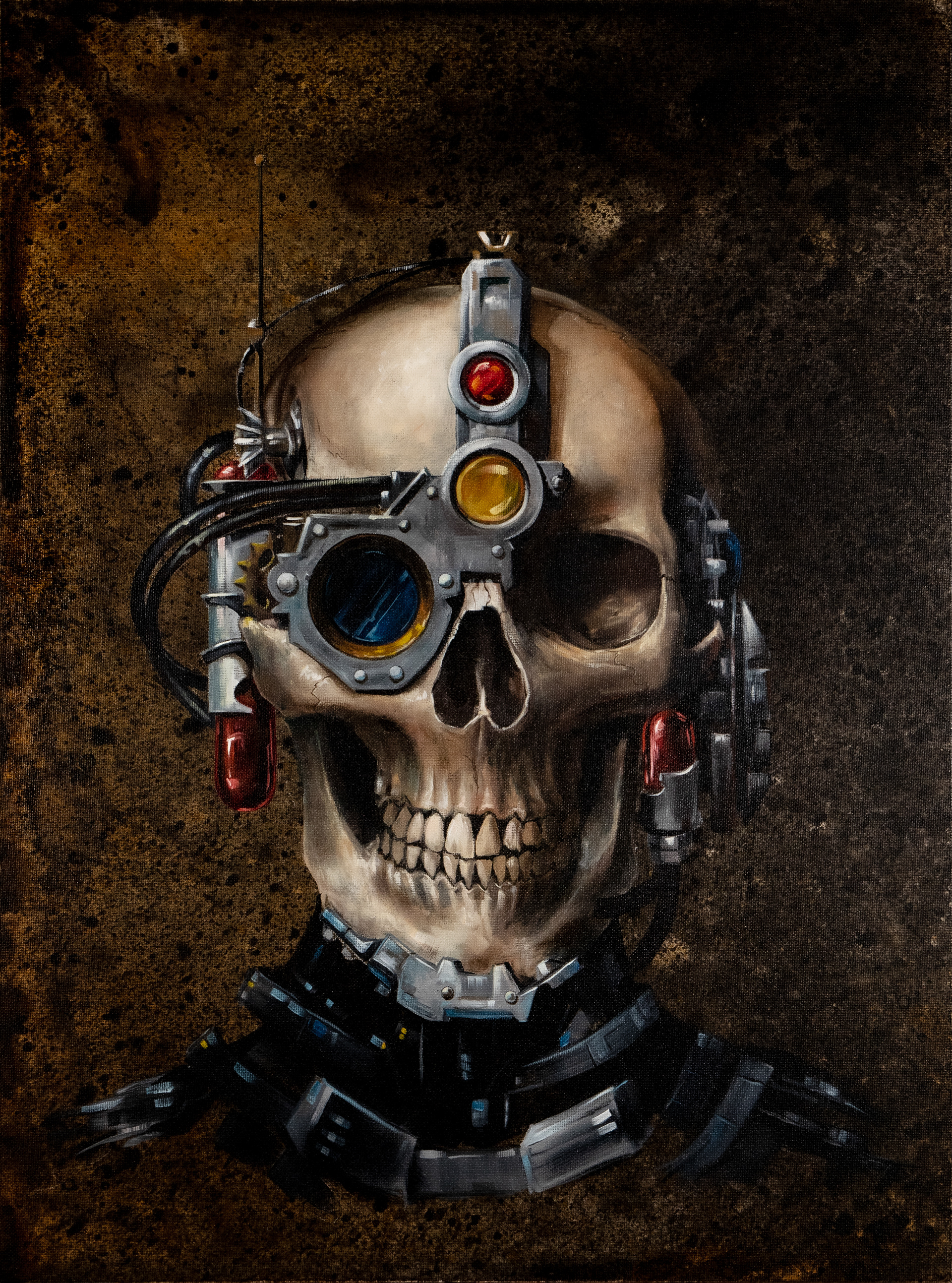 Dead Kings, Cyborg King, 18x24, Oil on Panel, 2024
