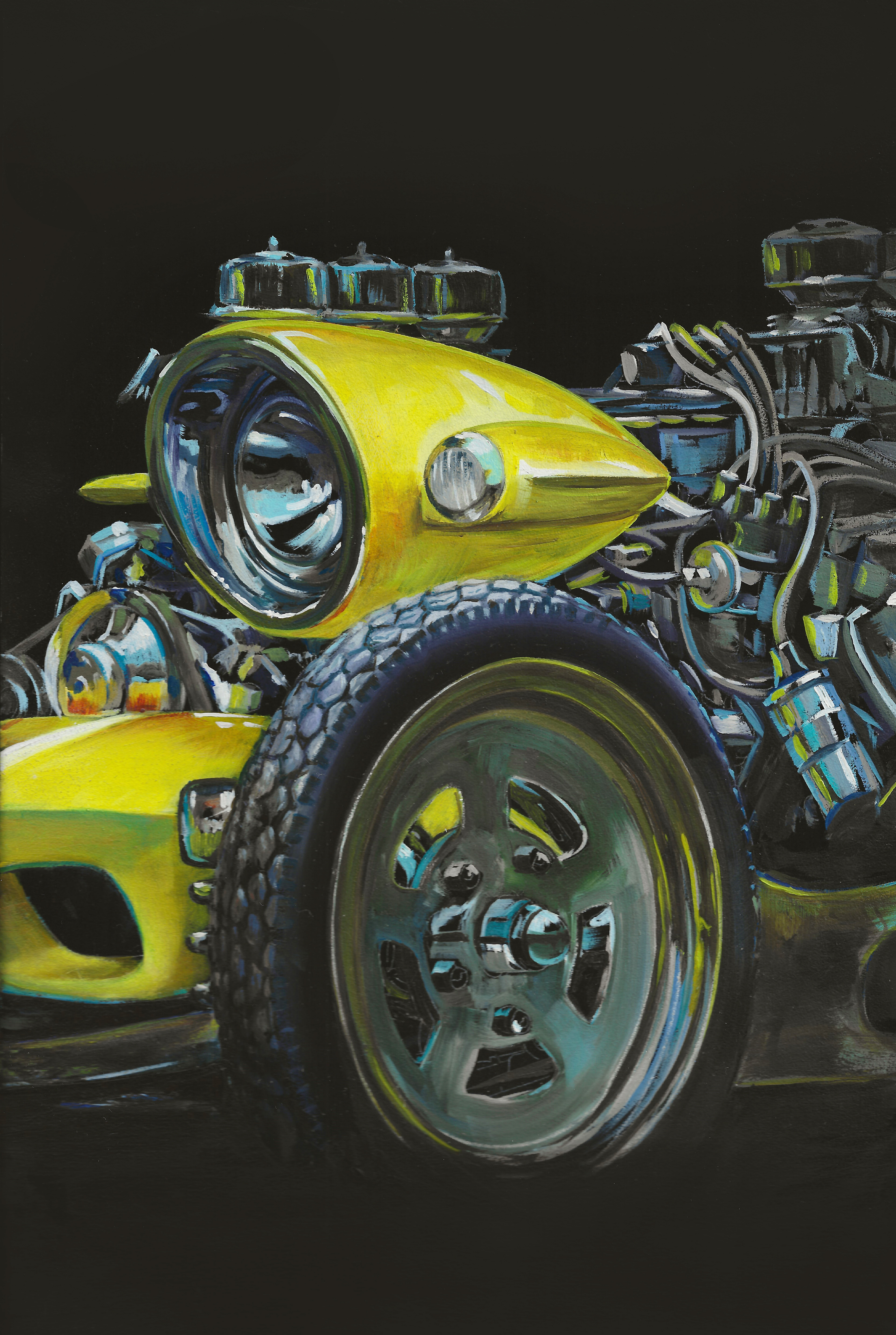 Mysterion, 2022, oil on masonite board, 12' x 18.