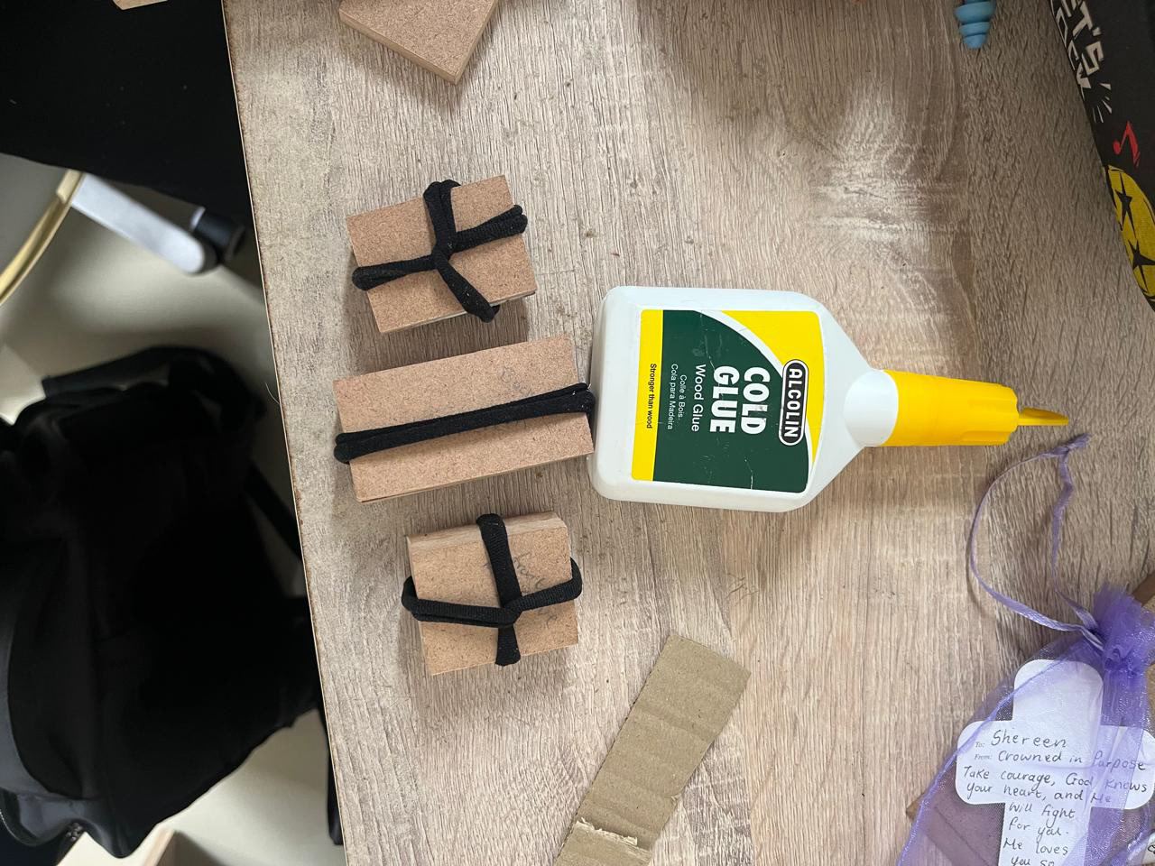 Pieces were cut into right sizes using a Circular saw