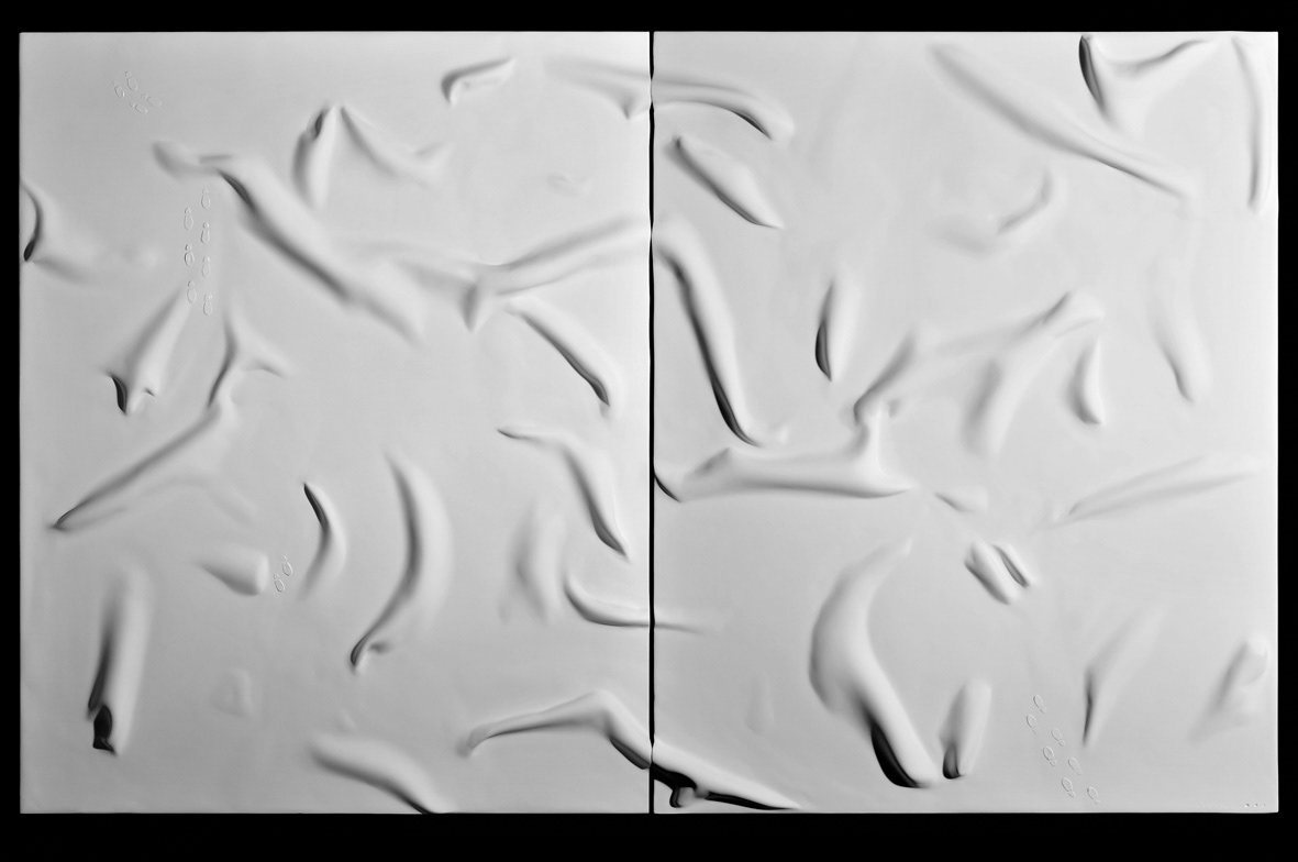 Inner Journey 8 - 2012 - 39" x 62" - Sold - Mineral Paste on Wood and Acrylic