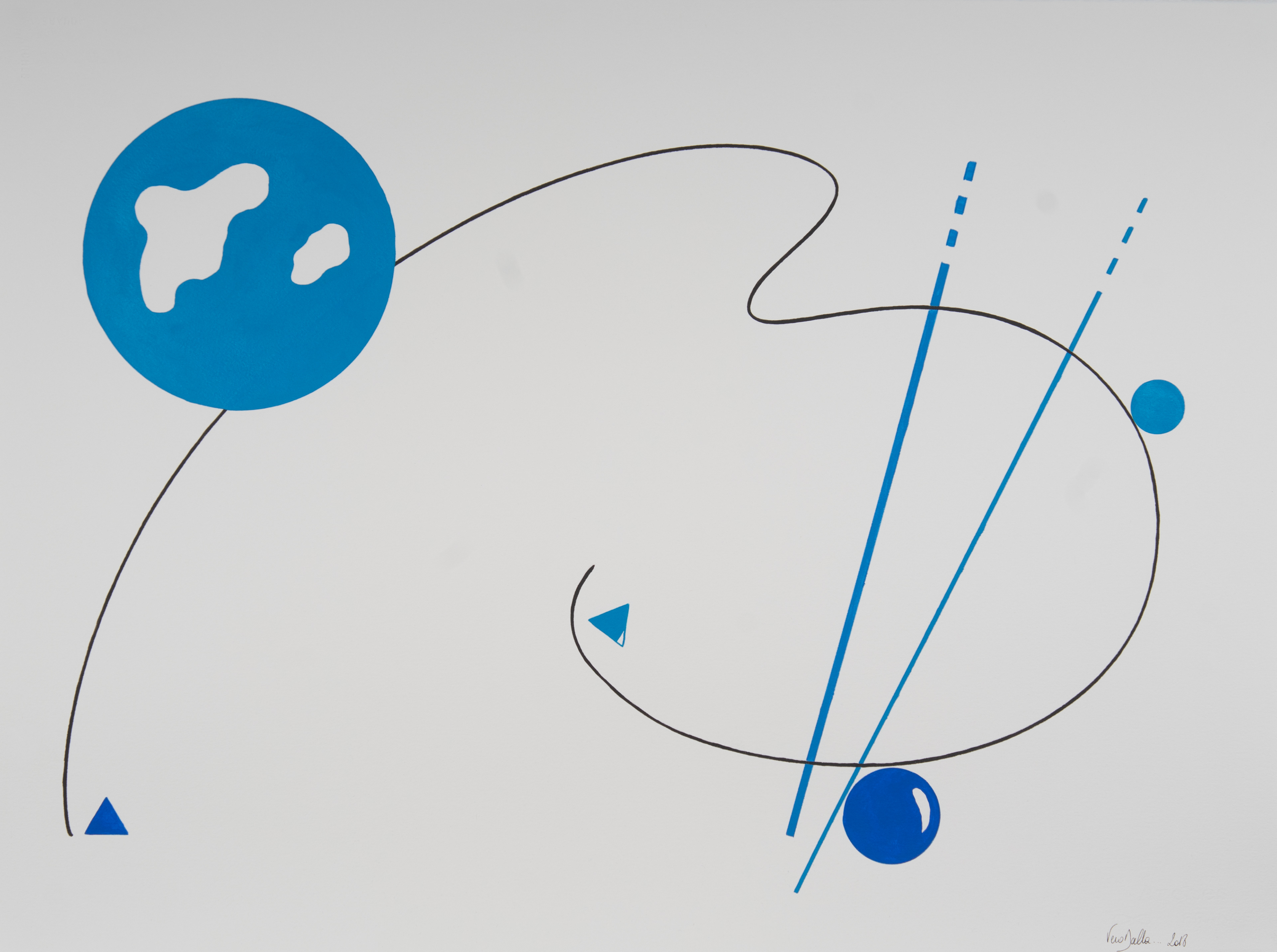 Etude 21 - 2018 - 22" x 30"- Indian Ink and Acrylic on Arches paper