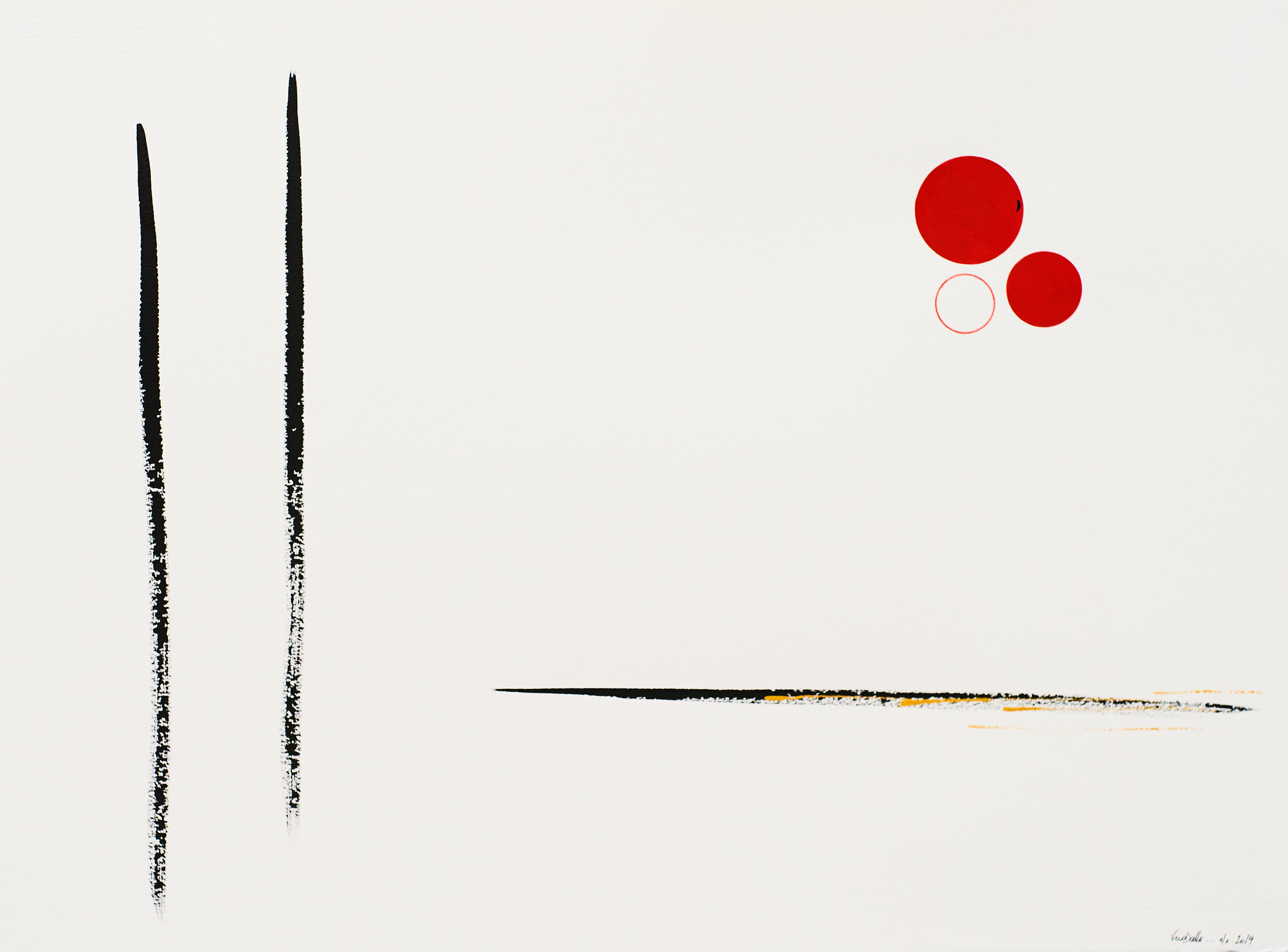 Etude II 43- 2019 - 22" x 30" - Indian Ink and Acrylic on Arches Paper