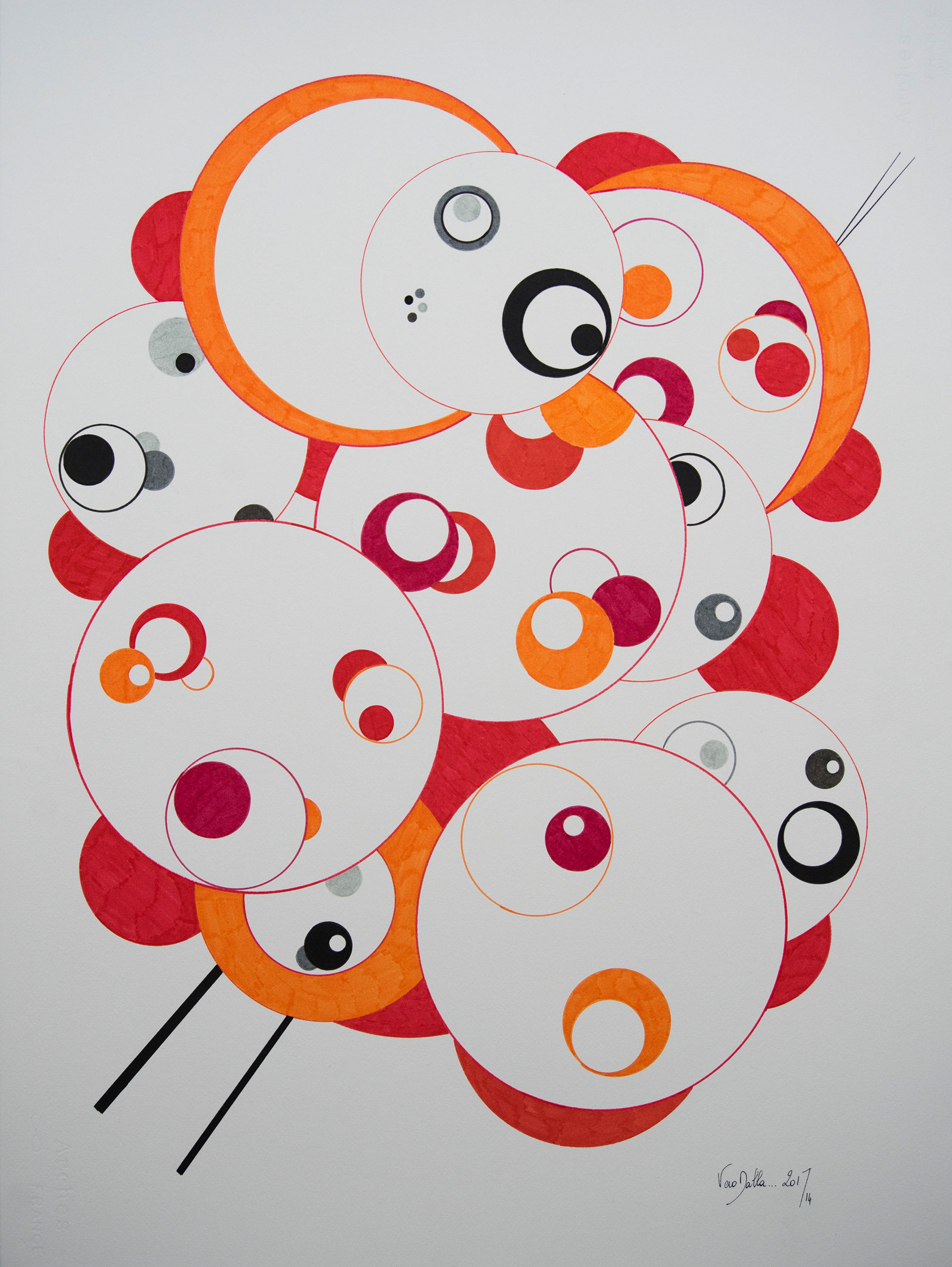 SOLD - Etude 14 -2018- 30"x22"- Indian Ink on Arches paper