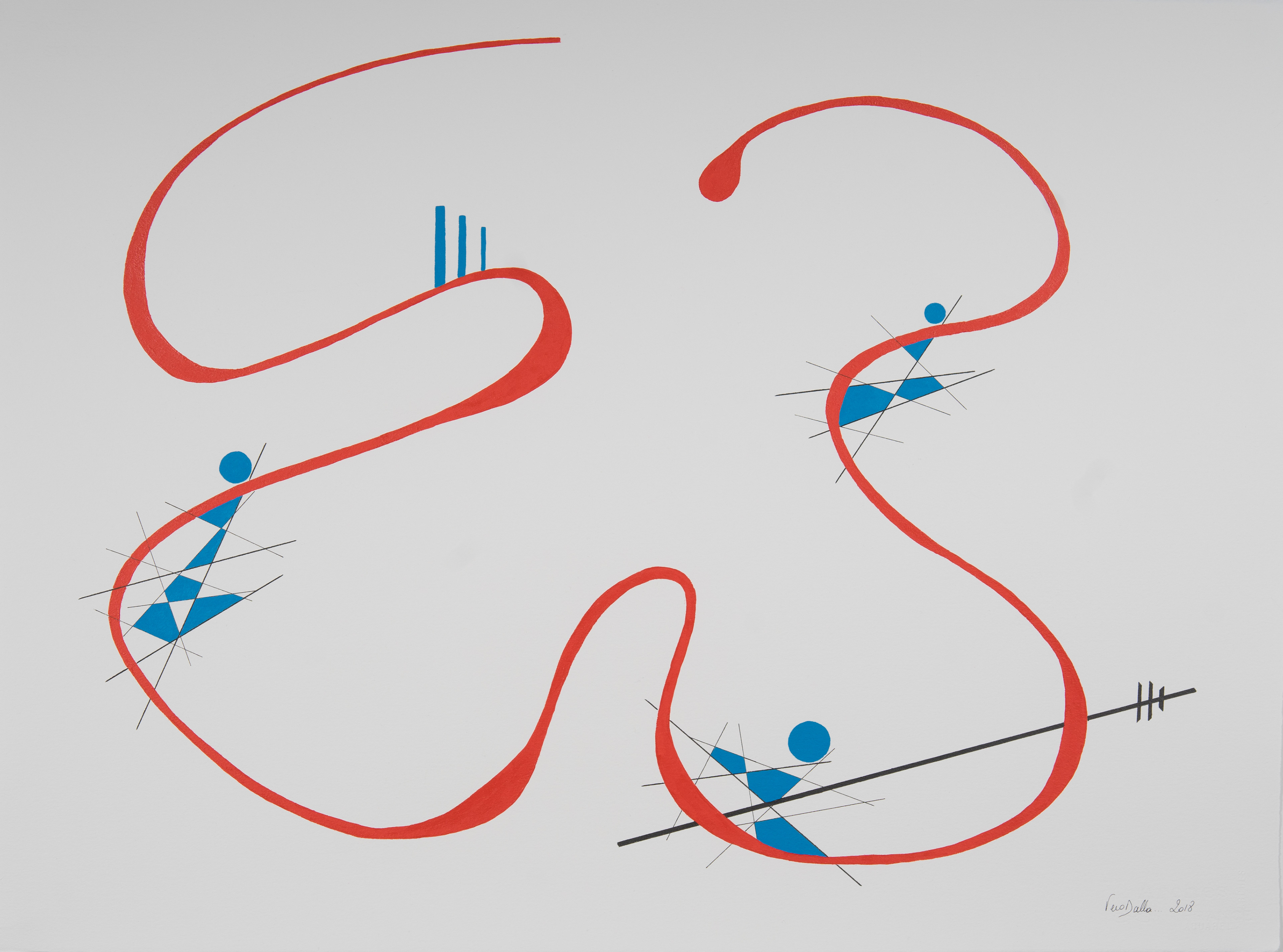 SOLD - Etude 23 - 2018 - 22" x 30"- Indian Ink and Acrylic on Arches paper